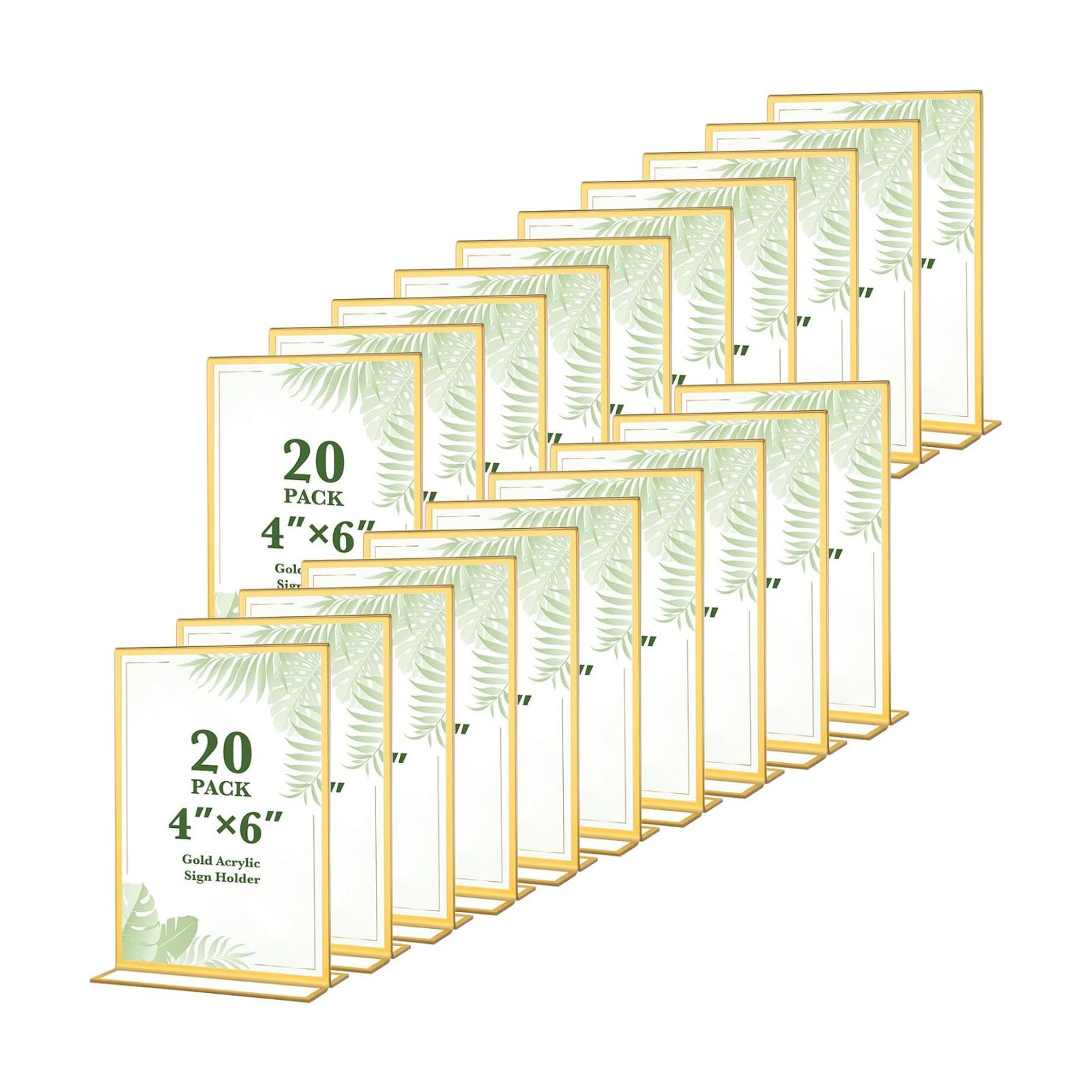 Gold Acrylic Sign Holders / 4 x 6 / Inch-gold-vertical / Set of 20