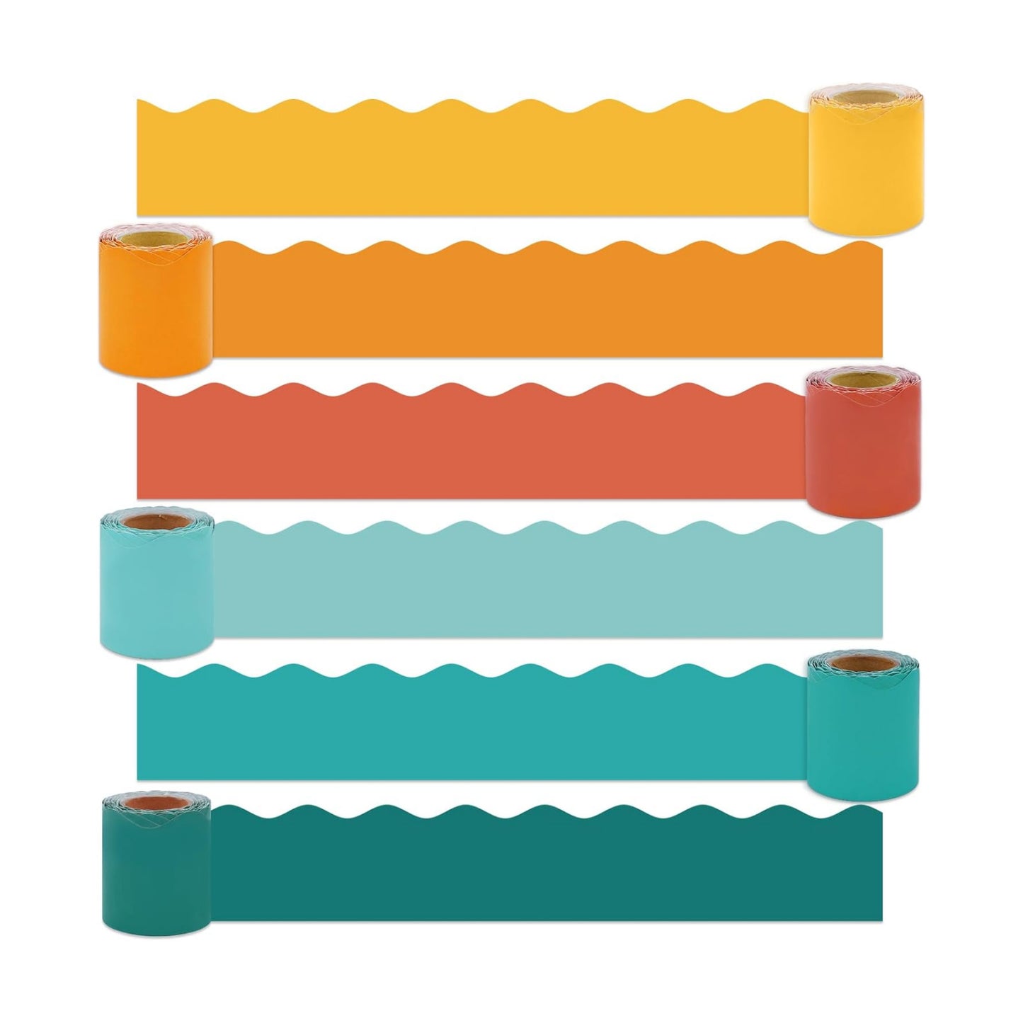 Colorful Wavy Scalloped Rolled / Groovy / 216 Inch