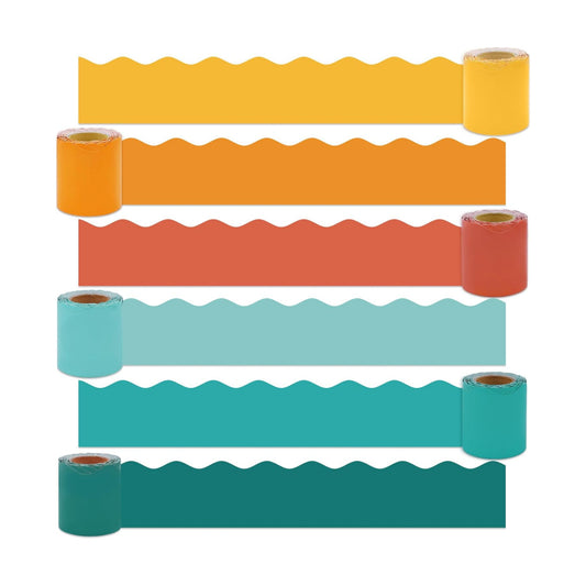 Colorful Wavy Scalloped Rolled / Groovy / 216 Inch