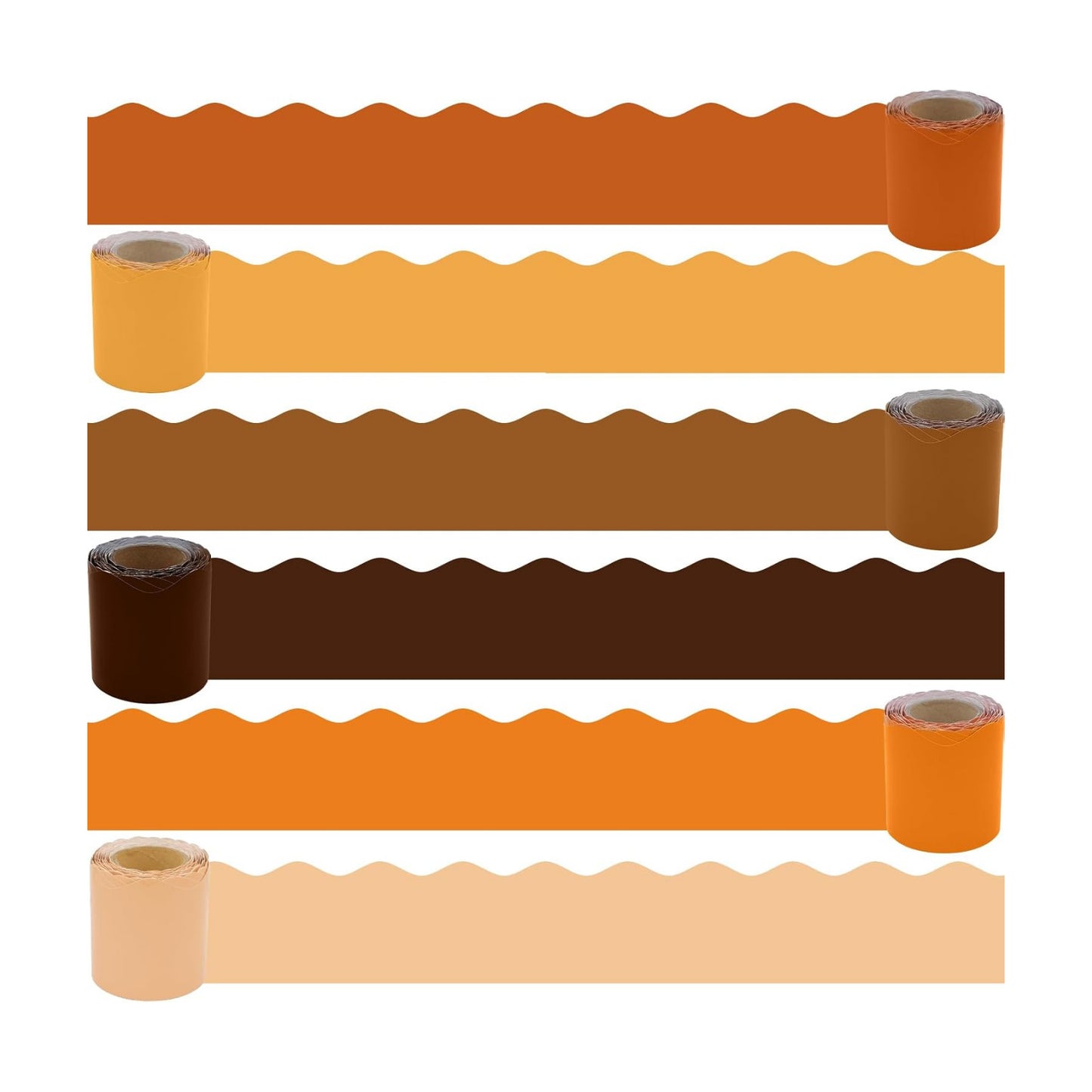 6 Rolls Colorful Borders Scalloped Trim / Fall / 216 Inch