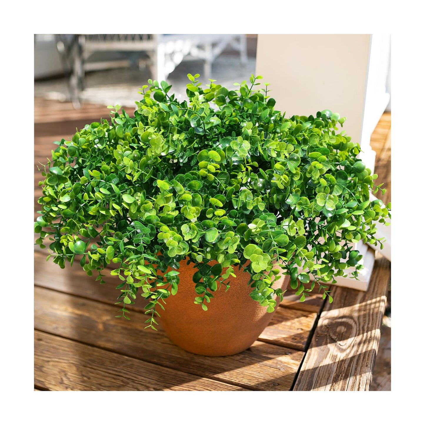 Artificial Plants / 12 Bundles Faux Eucalyptus Leaves Stems Bulk / Green Eucalyptus