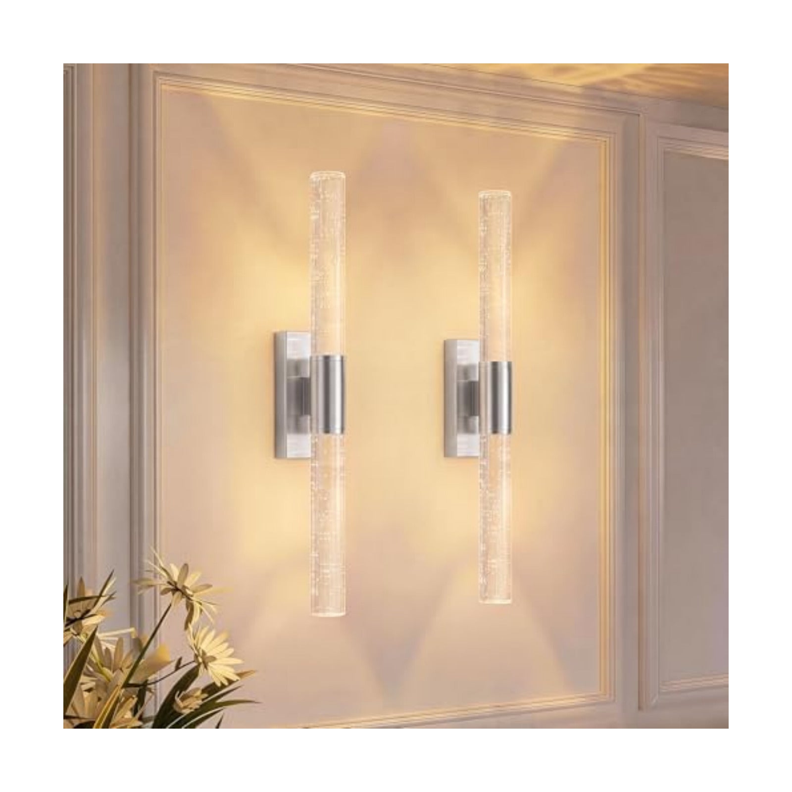 camuucci Battery Operated Wall Sconces Set of 2, Rechargeable Wall Lights