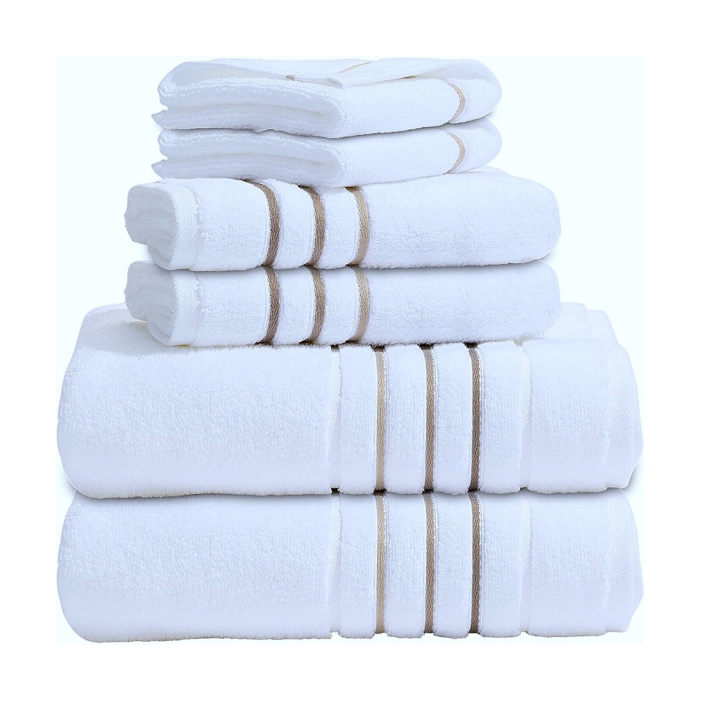 Bath Towels Set for Bathroom – Luxury 6-Piece Cotton Towels, Soft Absorbent & Quick Dry, 600 GSM Bath Towels for