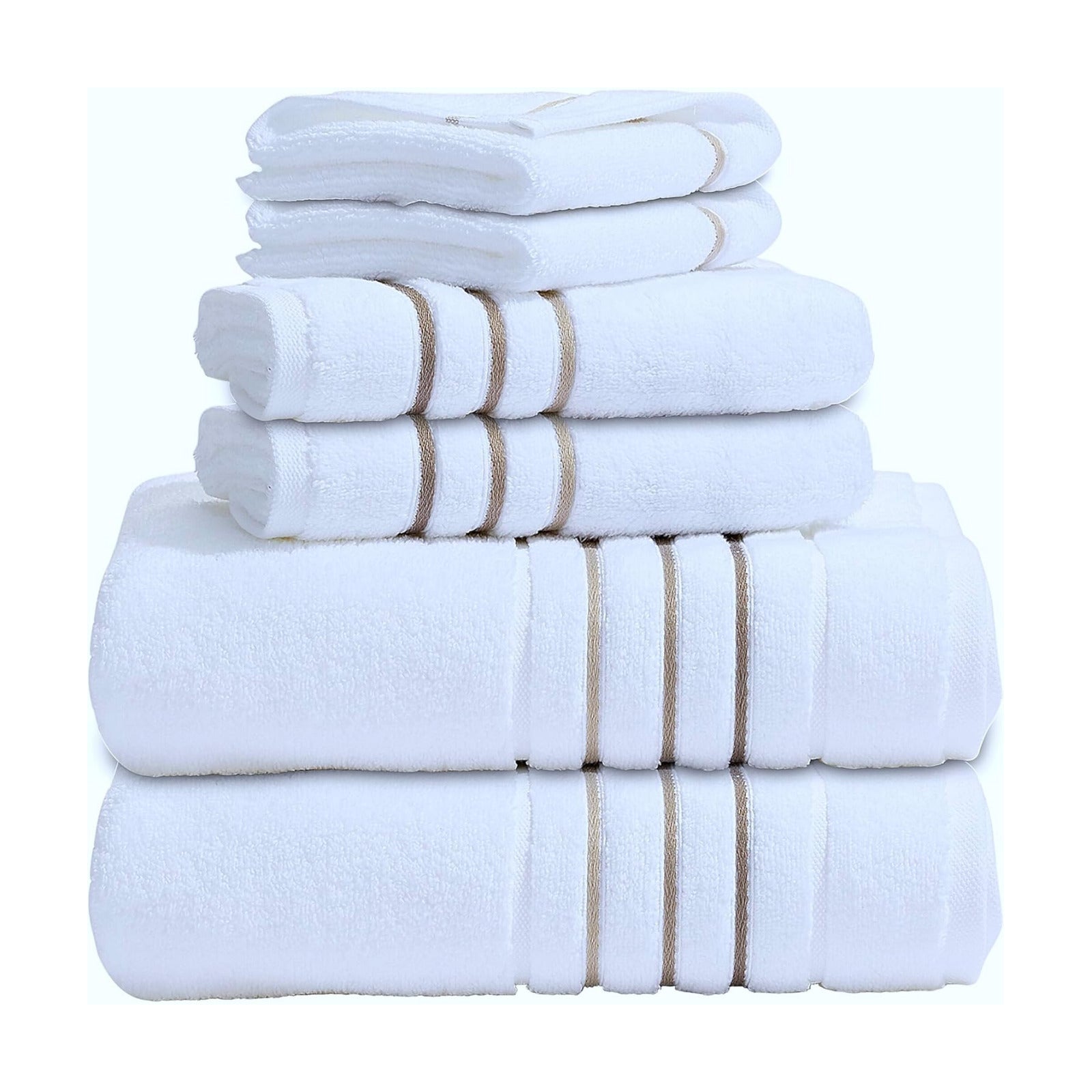 Bath Towels Set for Bathroom – Luxury 6-Piece Cotton Towels, Soft Absorbent & Quick Dry, 600 GSM Bath Towels for