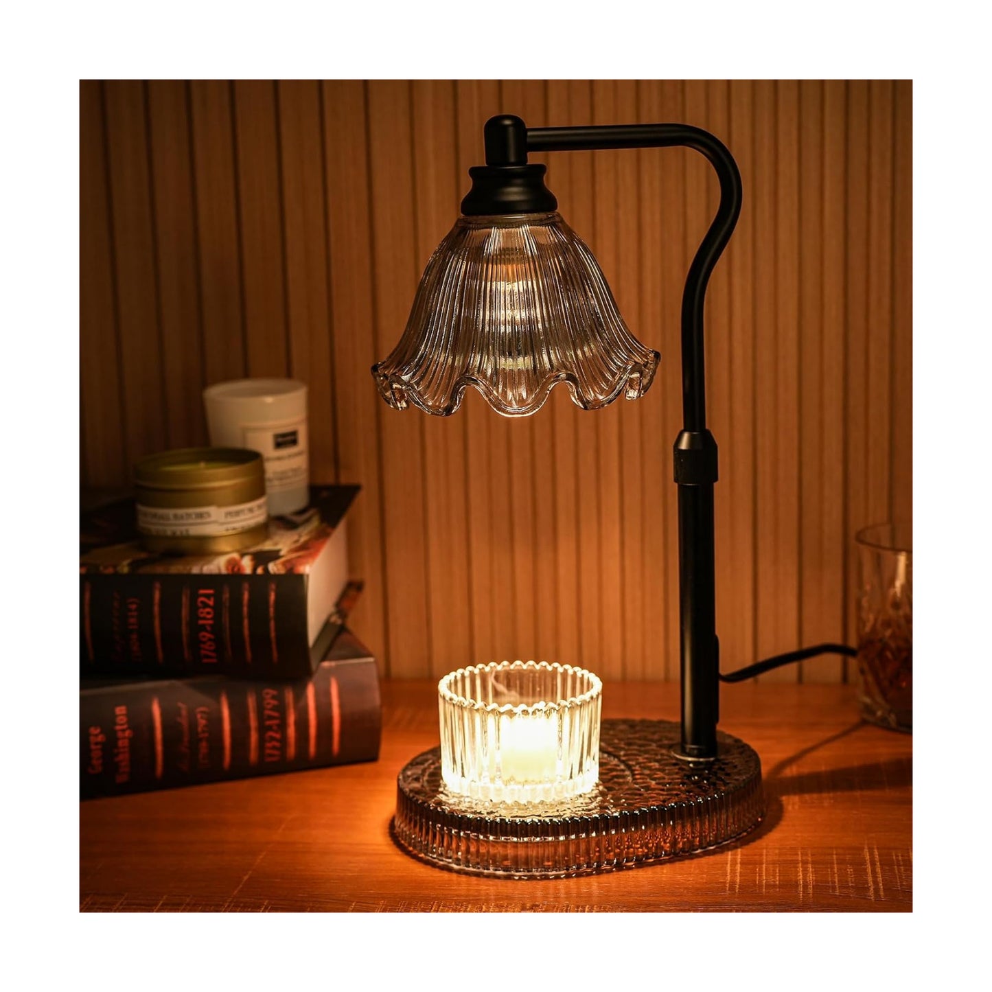 Flower Candle Warmer Lamp with Timer & 4-Level Dimmer, Adjustable Height