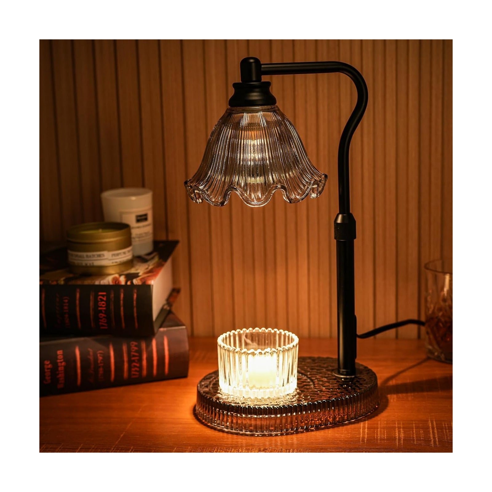 Flower Candle Warmer Lamp with Timer & 4-Level Dimmer, Adjustable Height