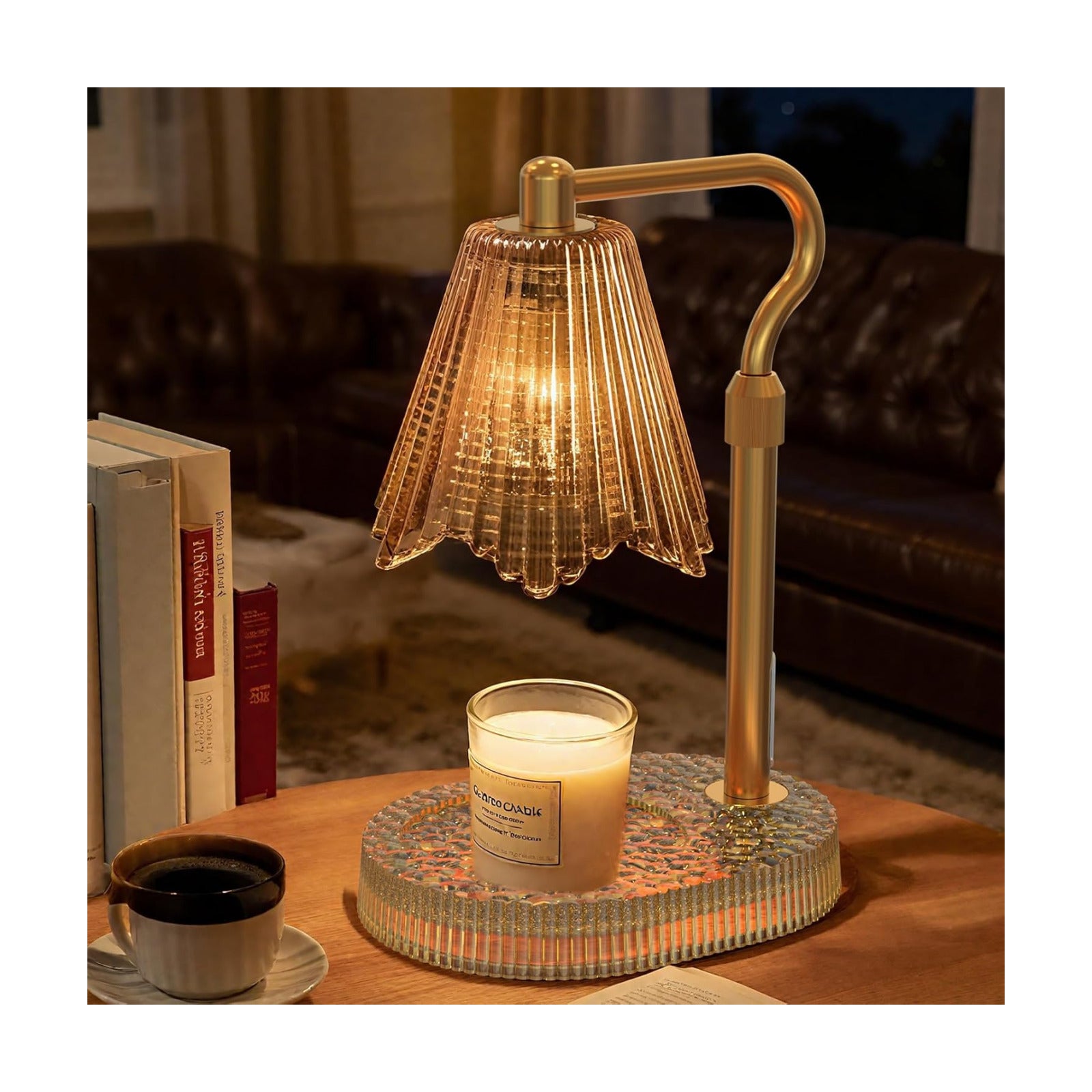 Candle Warmer Lamp, Timer & 4-Level Dimmer, Adjustable Height | Flameless Electric Wax Warmer for Jar Candles, Includes