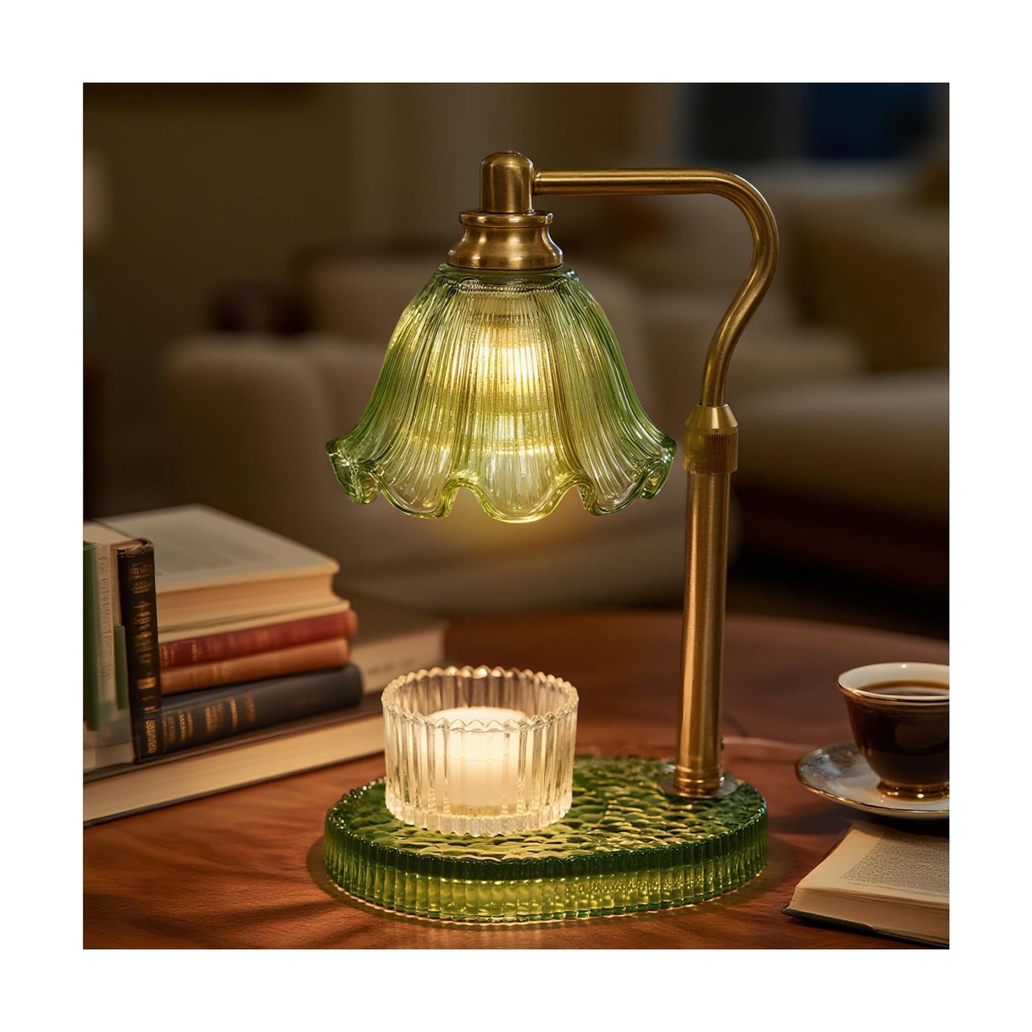 Flower Candle Warmer Lamp with Timer & 4-Level Dimmer, Adjustable Height