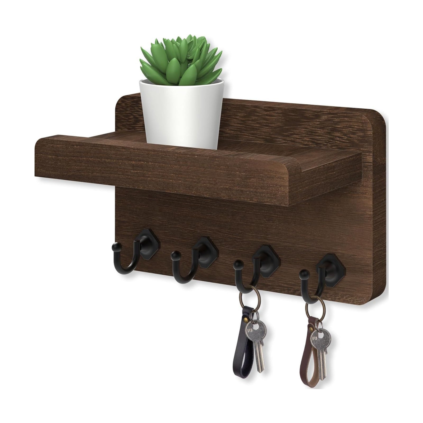 Small Home Decor Wooden Wall Organizer / Brown / Small - 8.5 Inch / 8.5 Inch