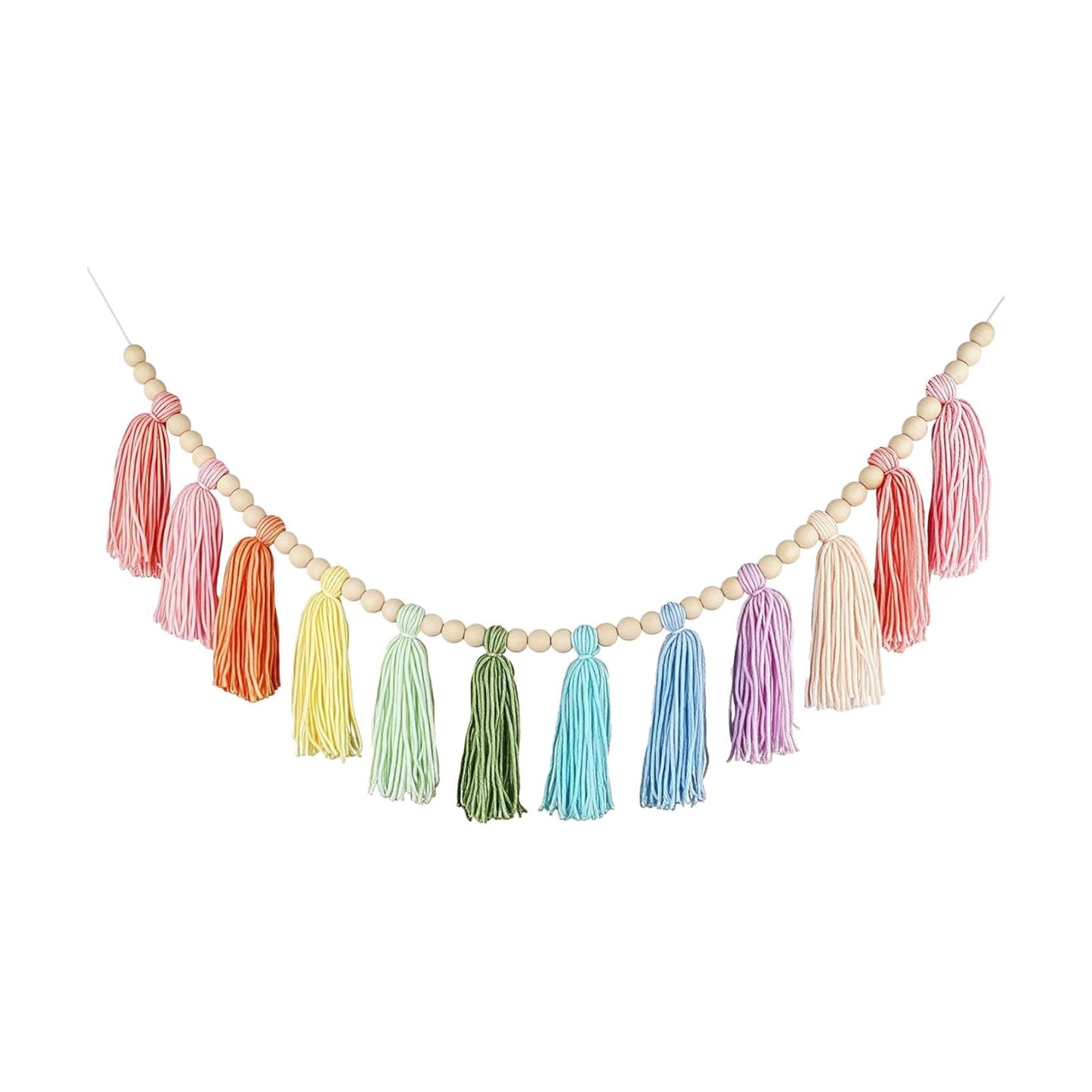 Boho Yarn Tassel Garland / Colorful