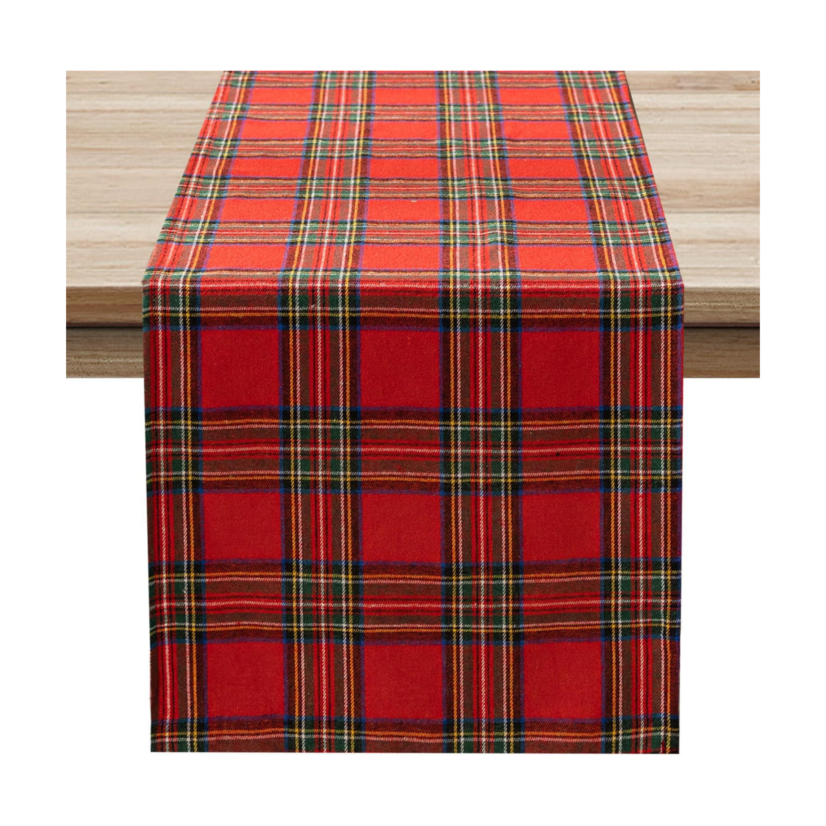 Softalker Christmas Checkered Tartan Table Runner, Red, 13 x 36 Inch