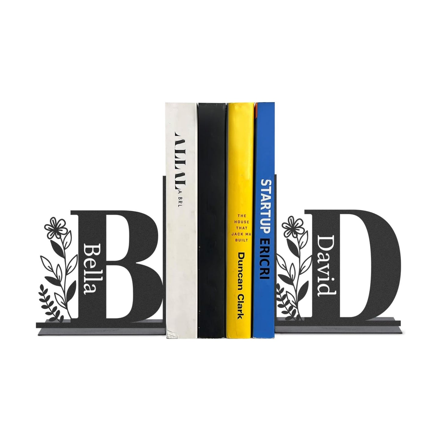 Personalized Name Metal Bookends / Color01 Monogram