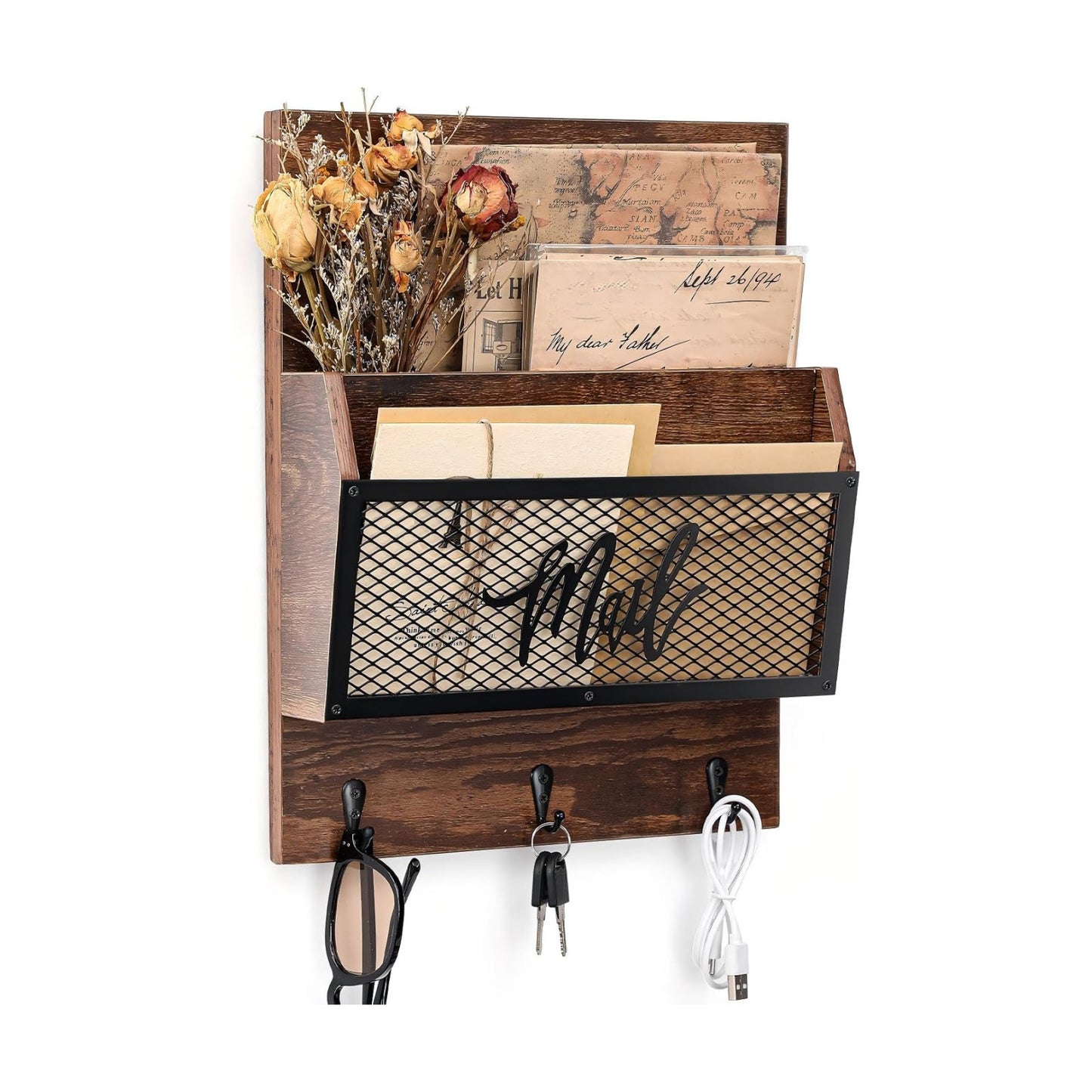 3 Hooks Indoor Wooden Wall / Brown / Classics