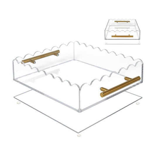 Scallop Acrylic Tray / 12 x 10 x 2.8