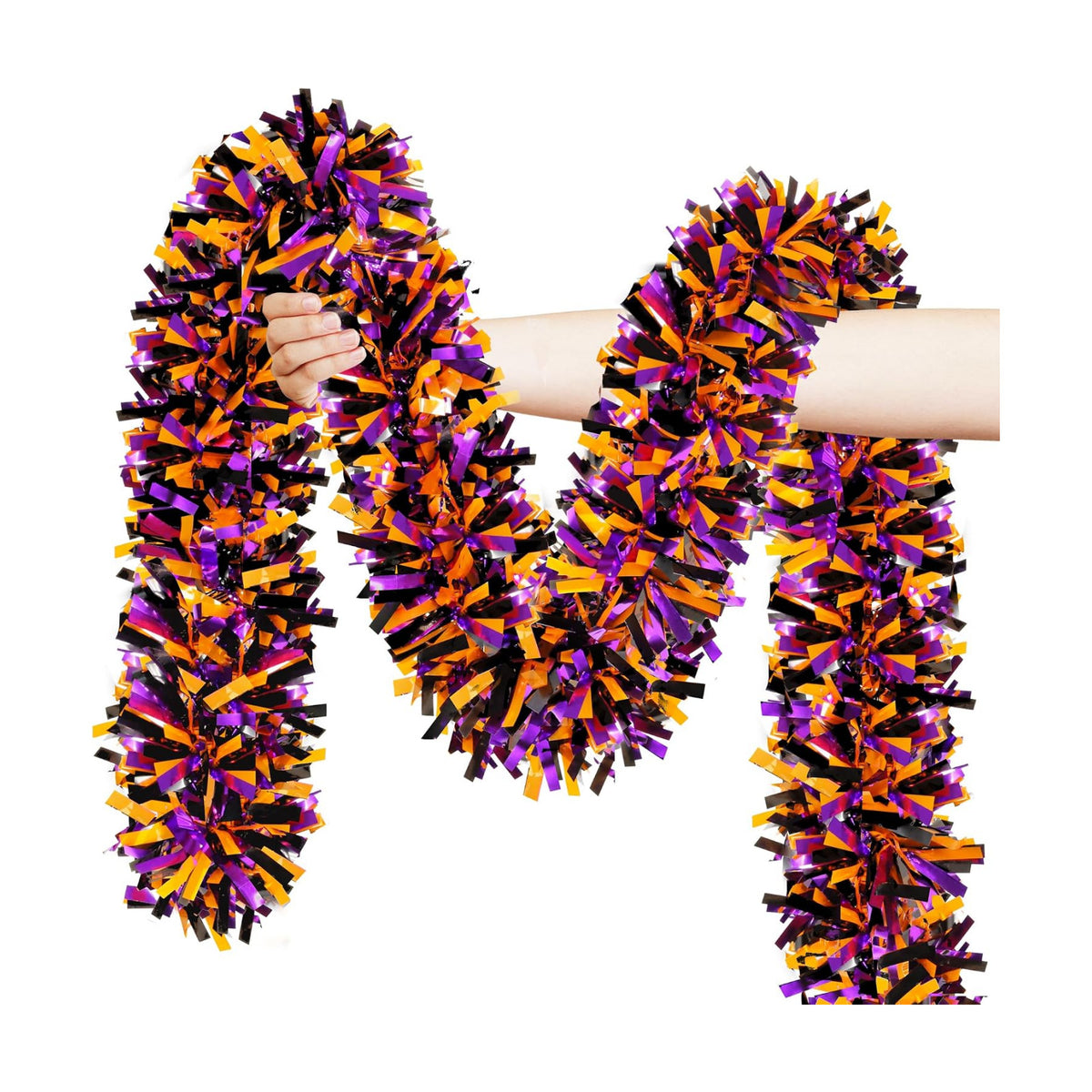 50FT Halloween Tinsel Garland Decorations for Home Tree Indoor Outdoor