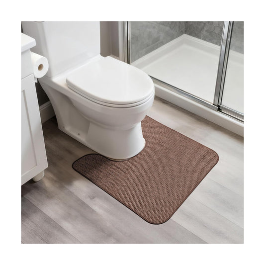 Bosap Toilet Rugs U Shaped Bathroom Rug,Machine Washable Non Slip Quick Dry Super Absorbent Ultra Thin Toilet Mats for