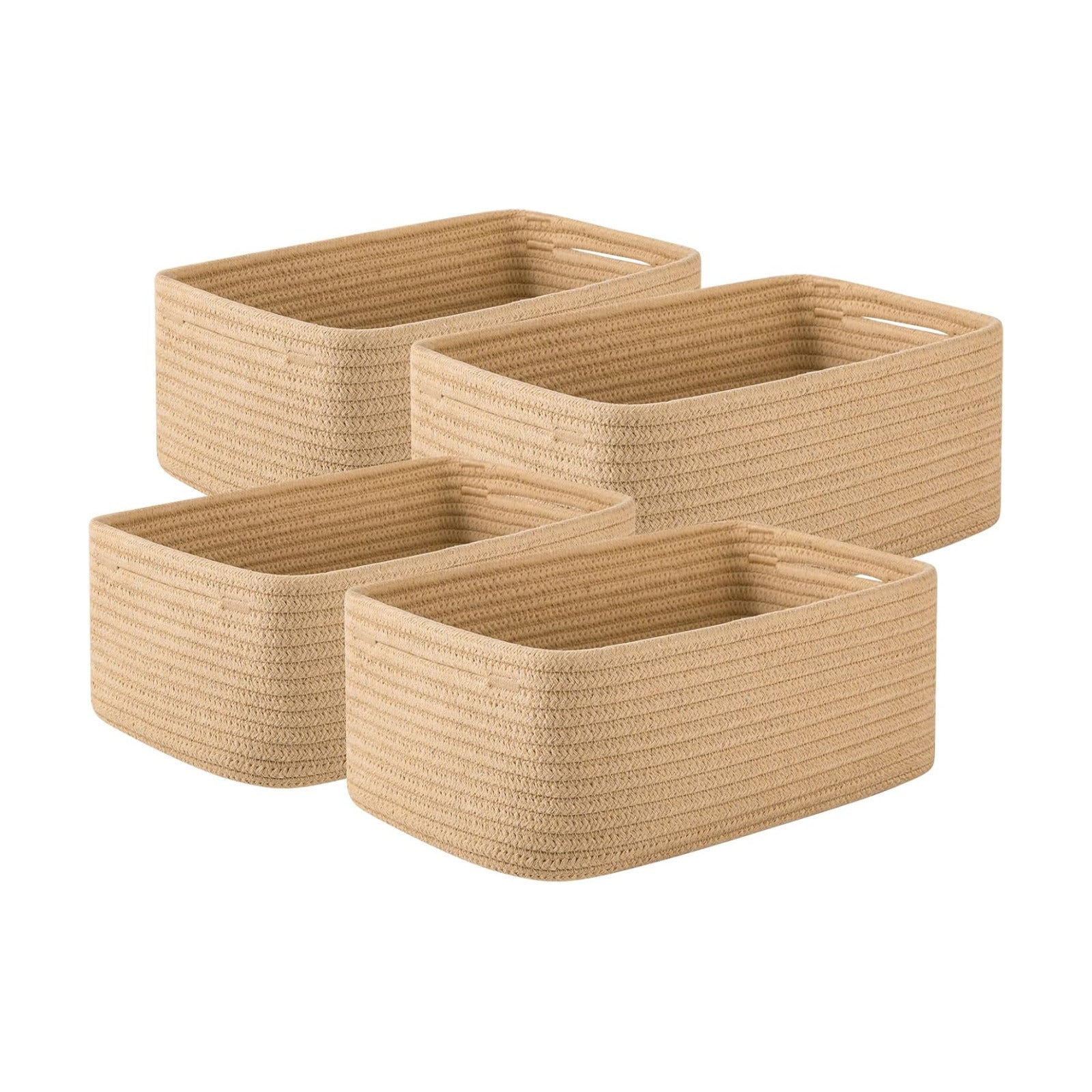 Mini Woven Rope Storage Bins for Towels / Jute / 11.81''lx7.87''wx4.72''h / Set of 4
