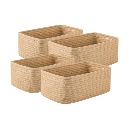 Mini Woven Rope Storage Bins for Towels / Jute / 11.81''lx7.87''wx4.72''h / Set of 4