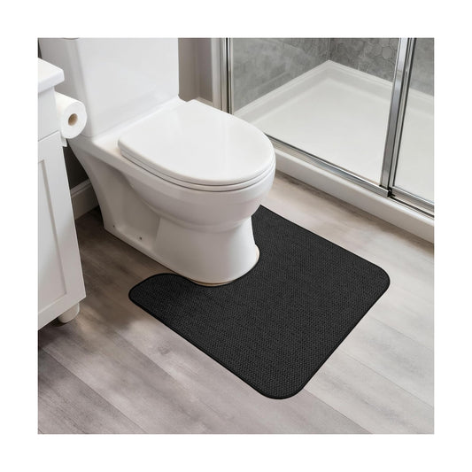 Bosap Toilet Rugs U Shaped Bathroom Rug,Machine Washable Non Slip Quick Dry Super Absorbent Ultra Thin Toilet Mats for