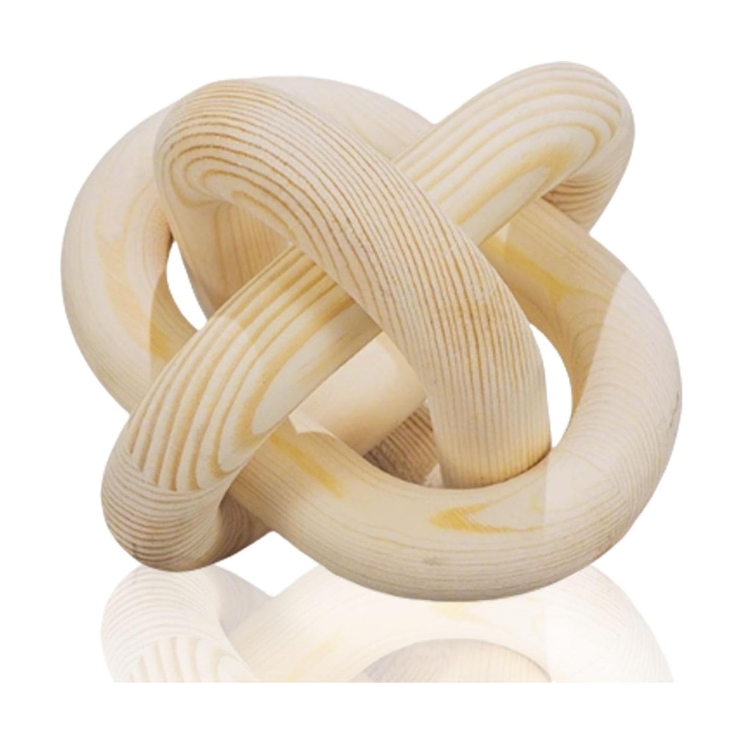 3-Link Wood Knot Chain Link Coffee Table Decor Boho Wooden Knot Hand Carved Decorative / Natural