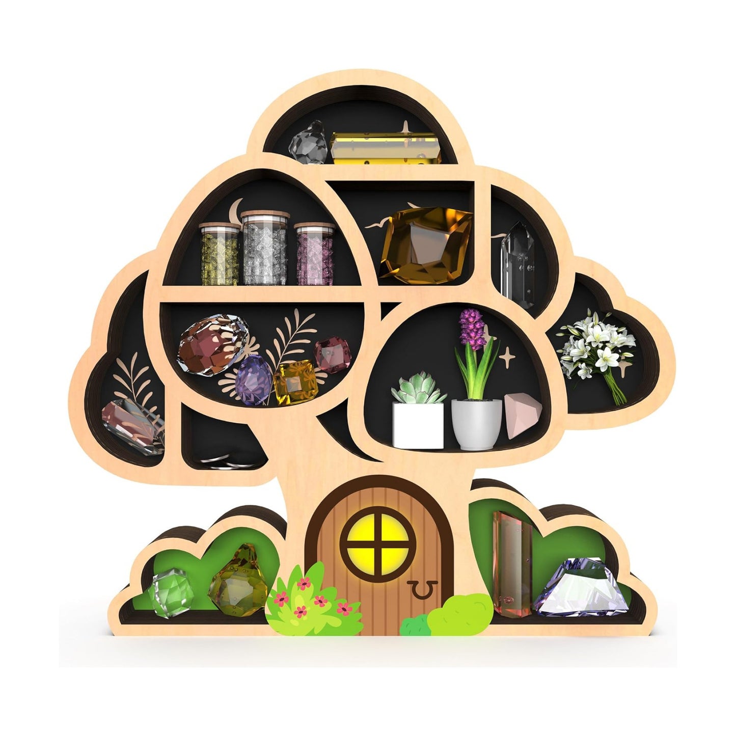 Hippie Boho Decor / Life Tree & Mushrooms