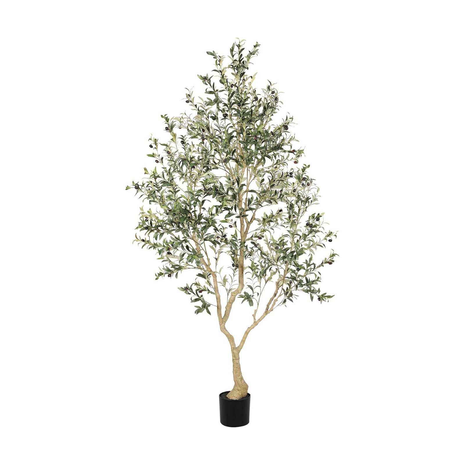 LYERSE Faux Olive Tree 8ft with Large Olive Branches and Lifelike Olive
