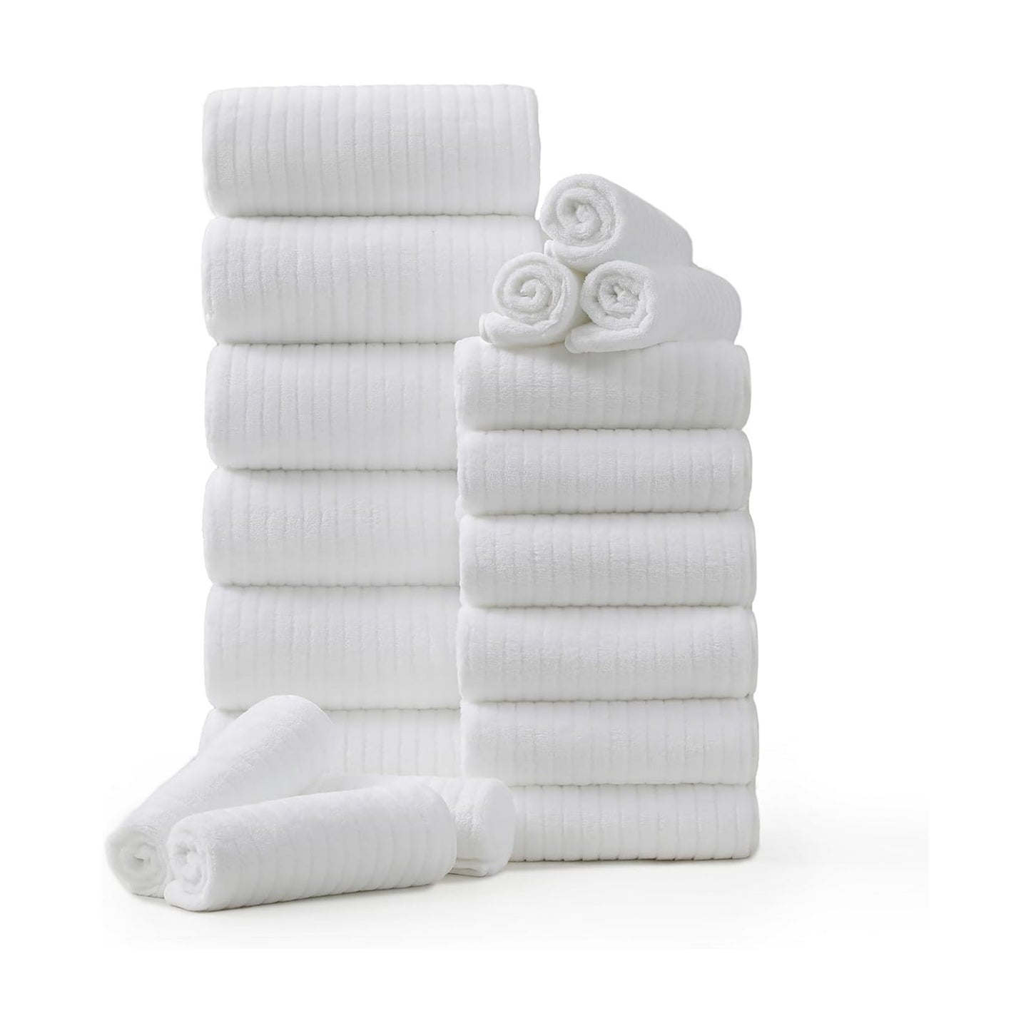 18 Piece Family Bath Towel Set Include 6 Bath Towels,6 Hand Towels and 6 Washcloths Soft Bathroom Towel with Hanging