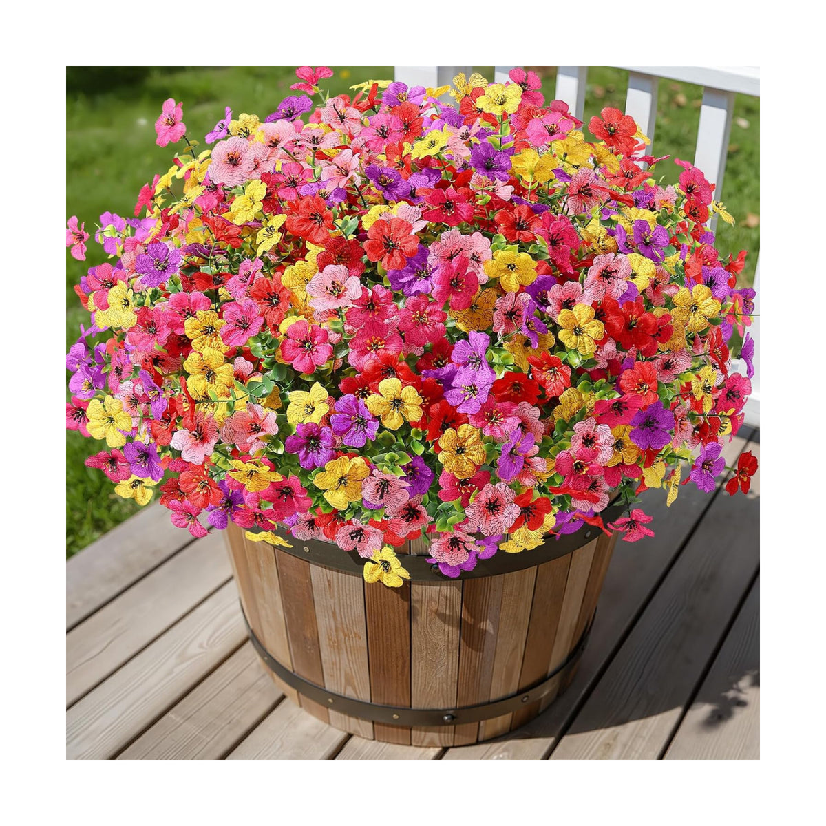 Alupssuc 24 Bundles Artificial Daisy Flowers UV Resistant for Outdoor Decor