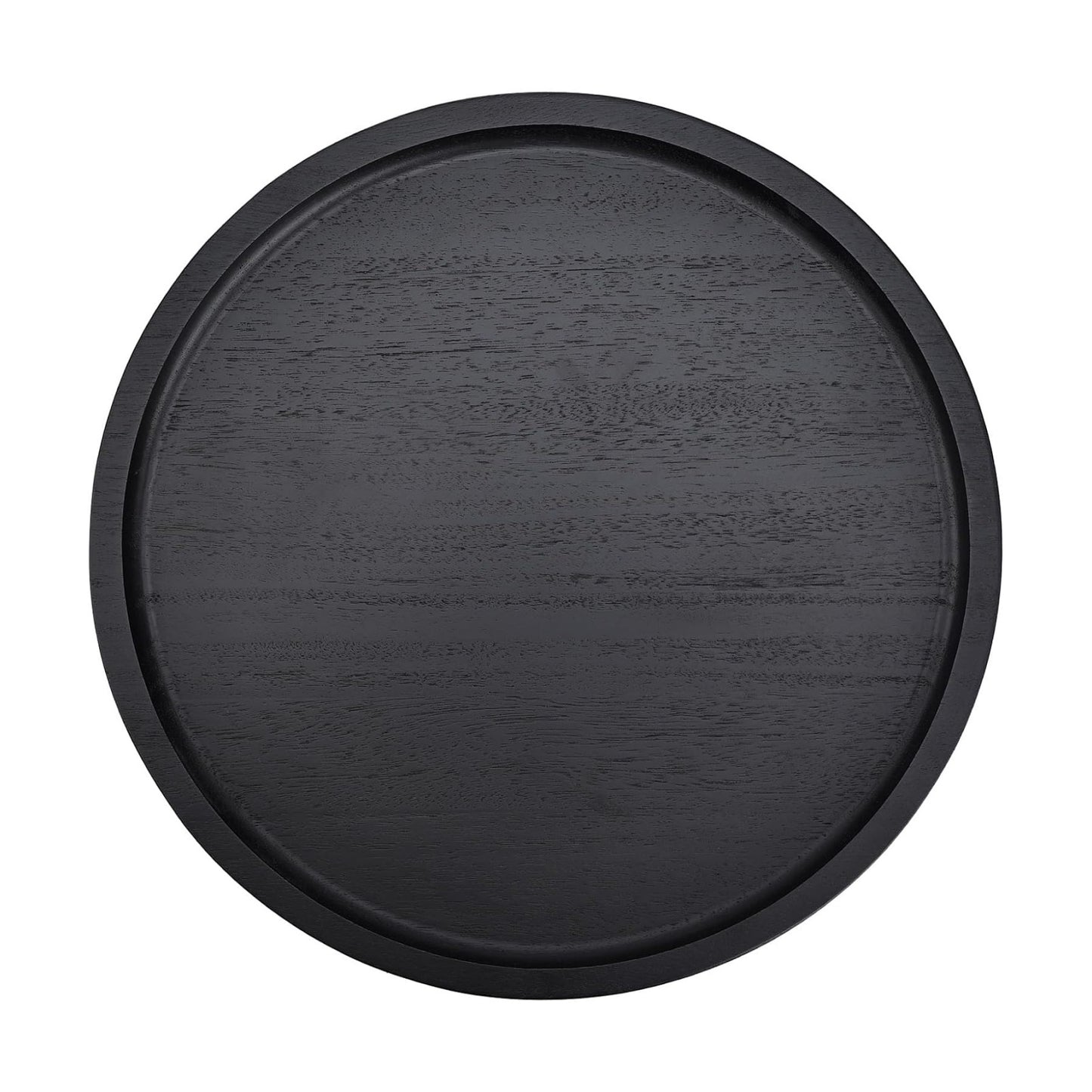 Round Wooden Serving Tray / Black / 11 Inch / Set of 11
