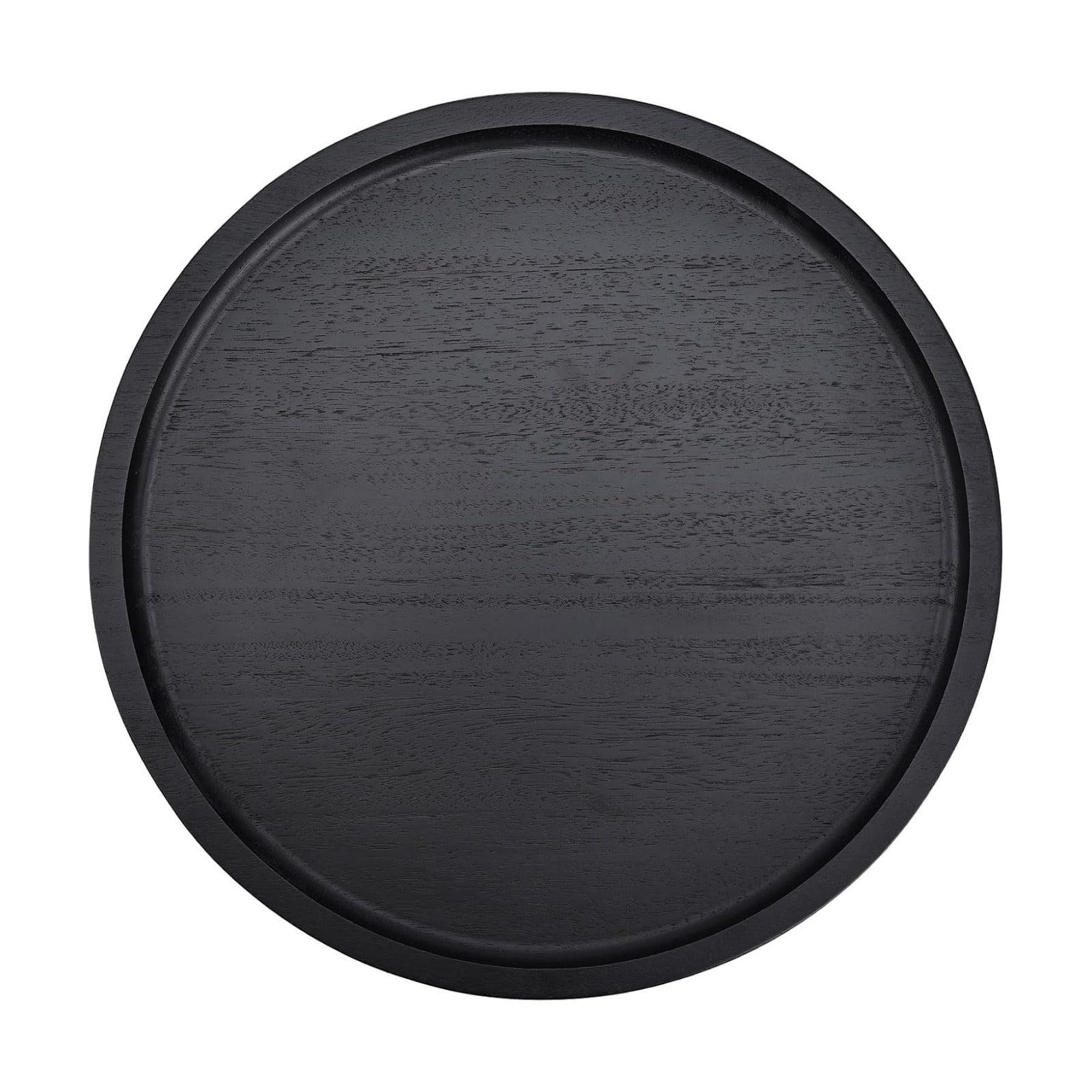 Round Wooden Serving Tray / Black / 11 Inch / Set of 11