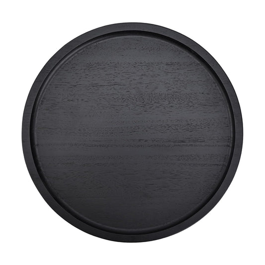 Round Wooden Serving Tray / Black / 11 Inch / Set of 11