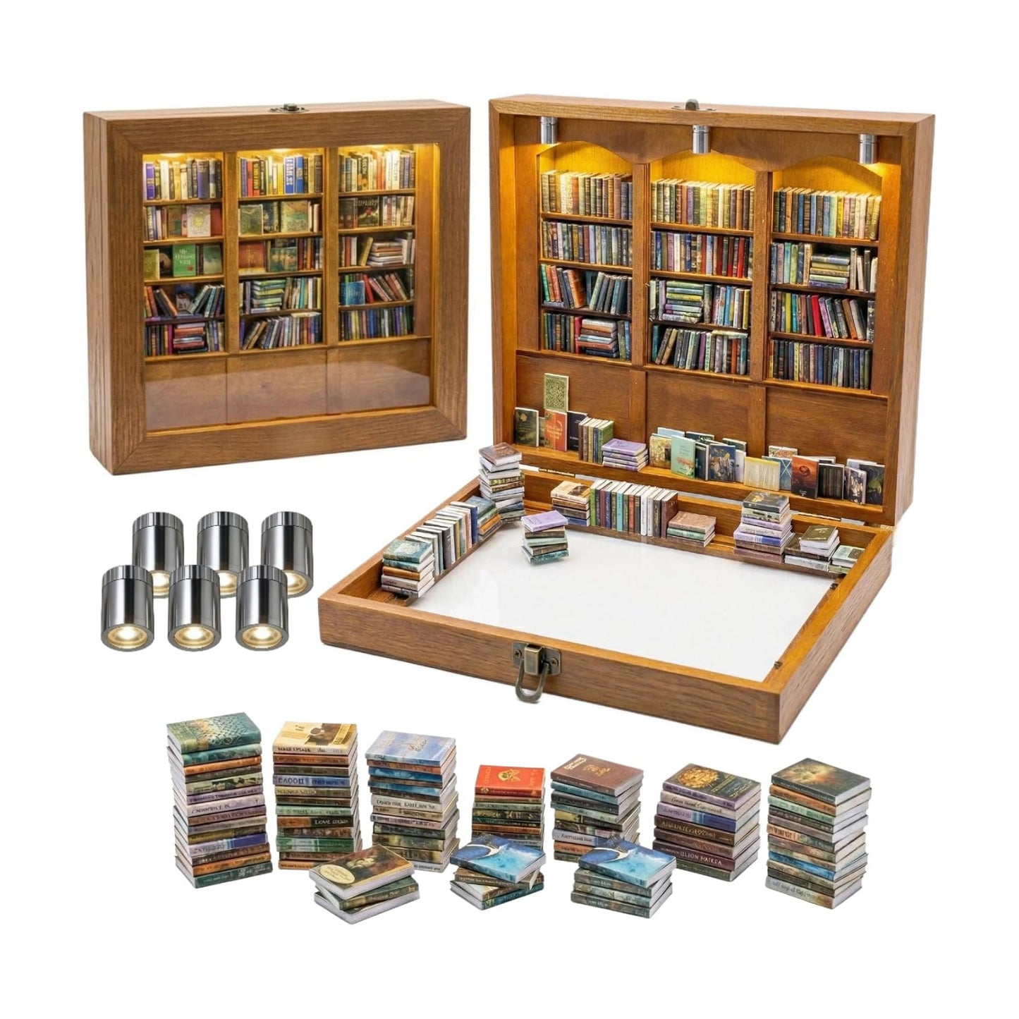 6 Decorative Mini Lights and 400 Mini Book Pieces