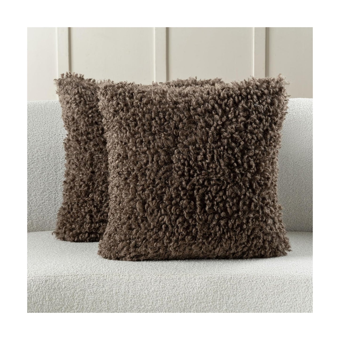 Decorative Throw Pillow Covers / Chocolate / 18 x 18 / Set of 2