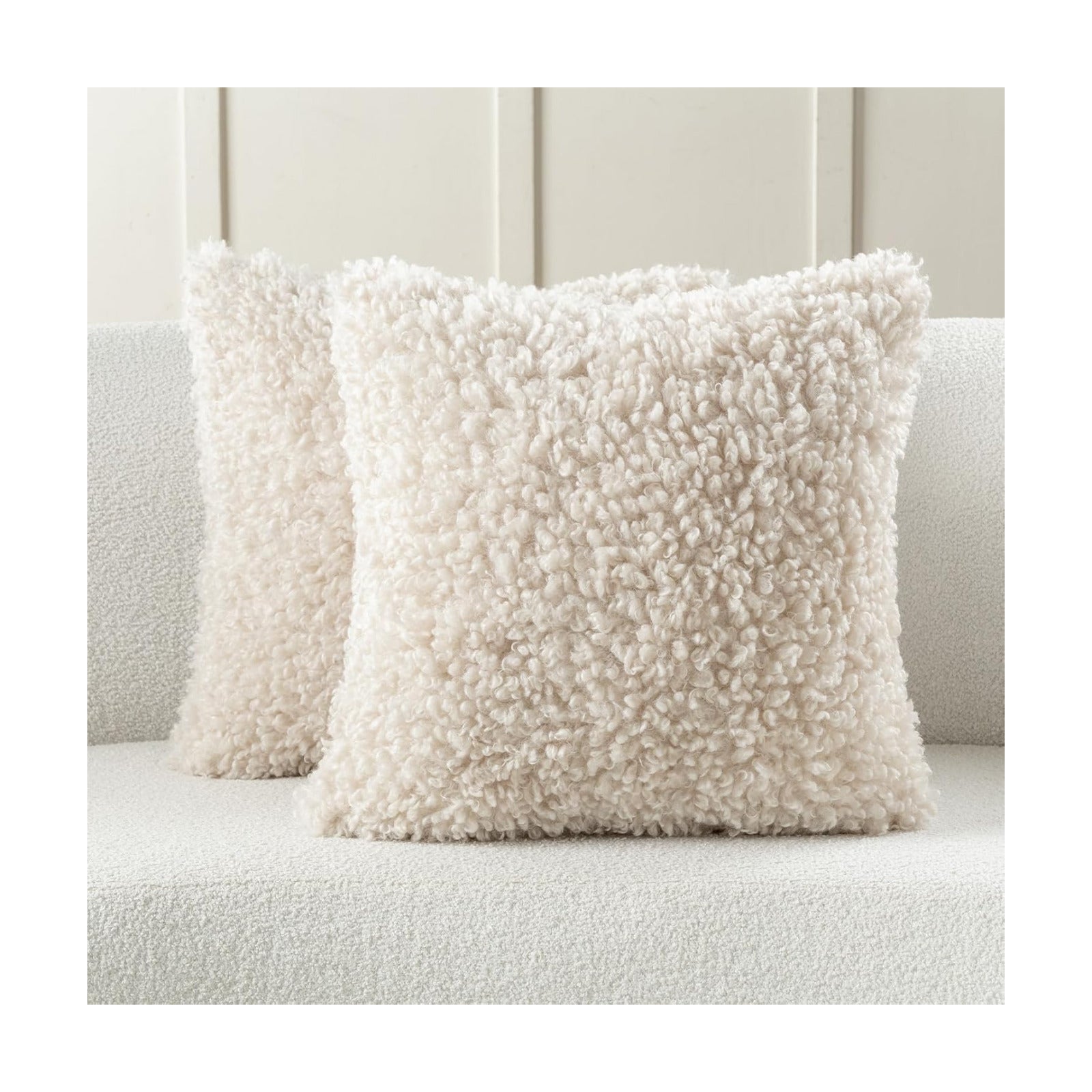 Decorative Throw Pillow Covers / Beige / 18 x 18 / Set of 2
