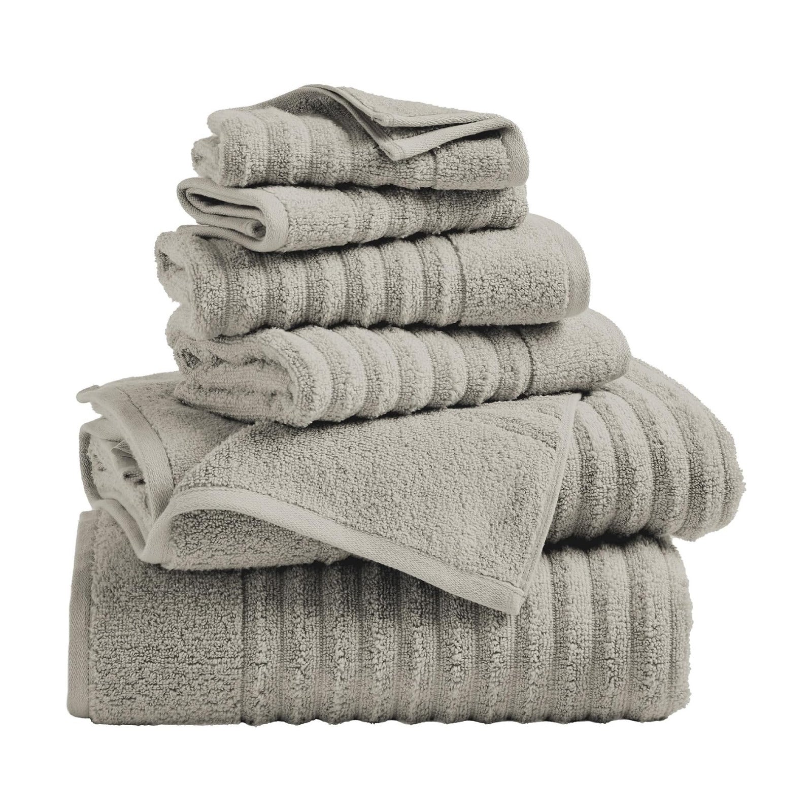 Great Bay Home Bath Towel Set - 100% Cotton 6 Piece Towel Set - Absorbent & Quick-Dry Towels for Bathroom (Mid Grey)