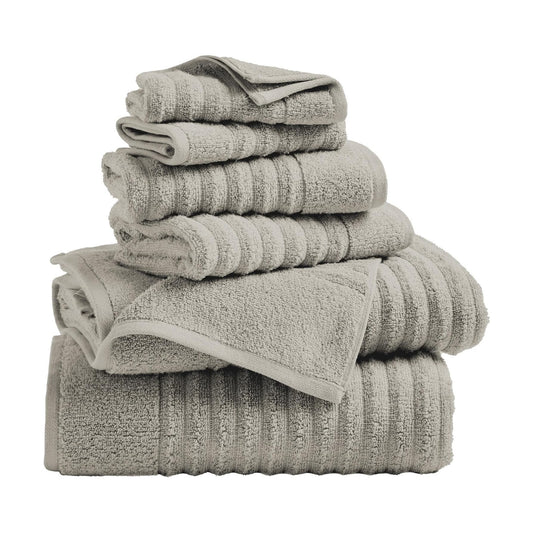 Great Bay Home Bath Towel Set - 100% Cotton 6 Piece Towel Set - Absorbent & Quick-Dry Towels for Bathroom (Mid Grey)