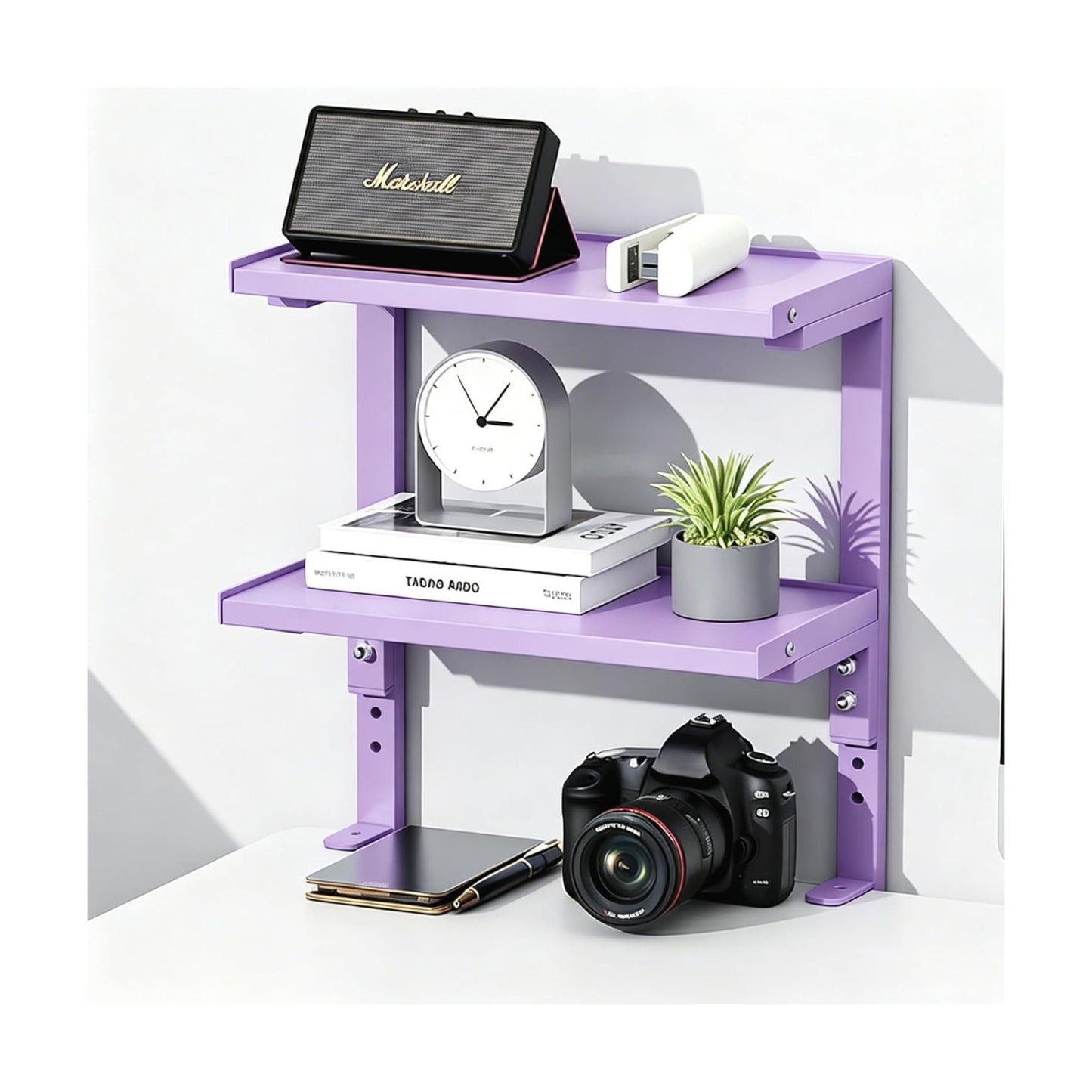 2-Tier Desk Shelf | Desk Organization Expandable Clamp on Desk Shelf Desktop Accessories for Offices and Game Rooms