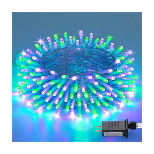 JMEXSUSS Connectable Purple and Green Halloween Lights Plug-in