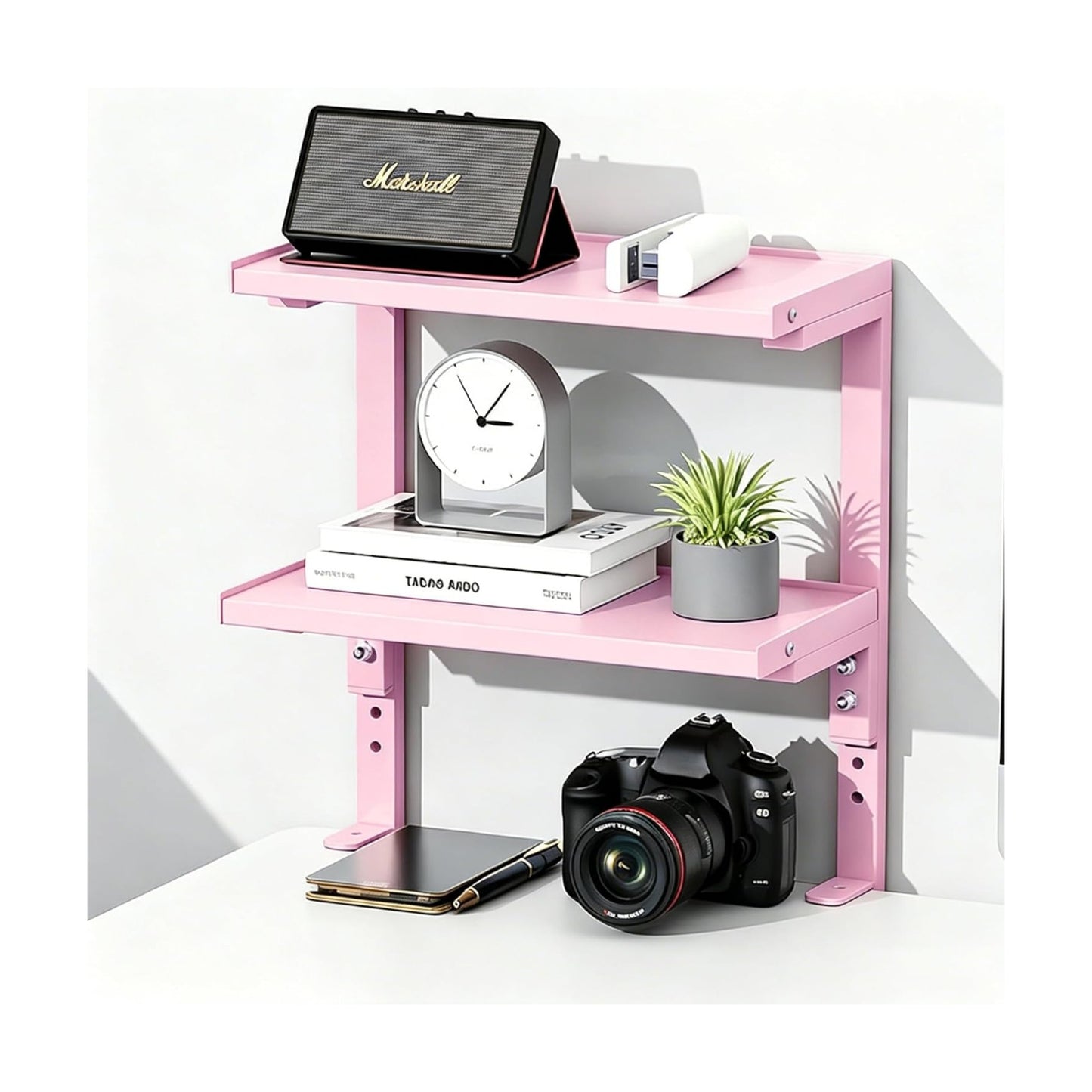 2-Tier Desk Shelf | Desk Organization Expandable Clamp on Desk Shelf Desktop Accessories for Offices and Game Rooms