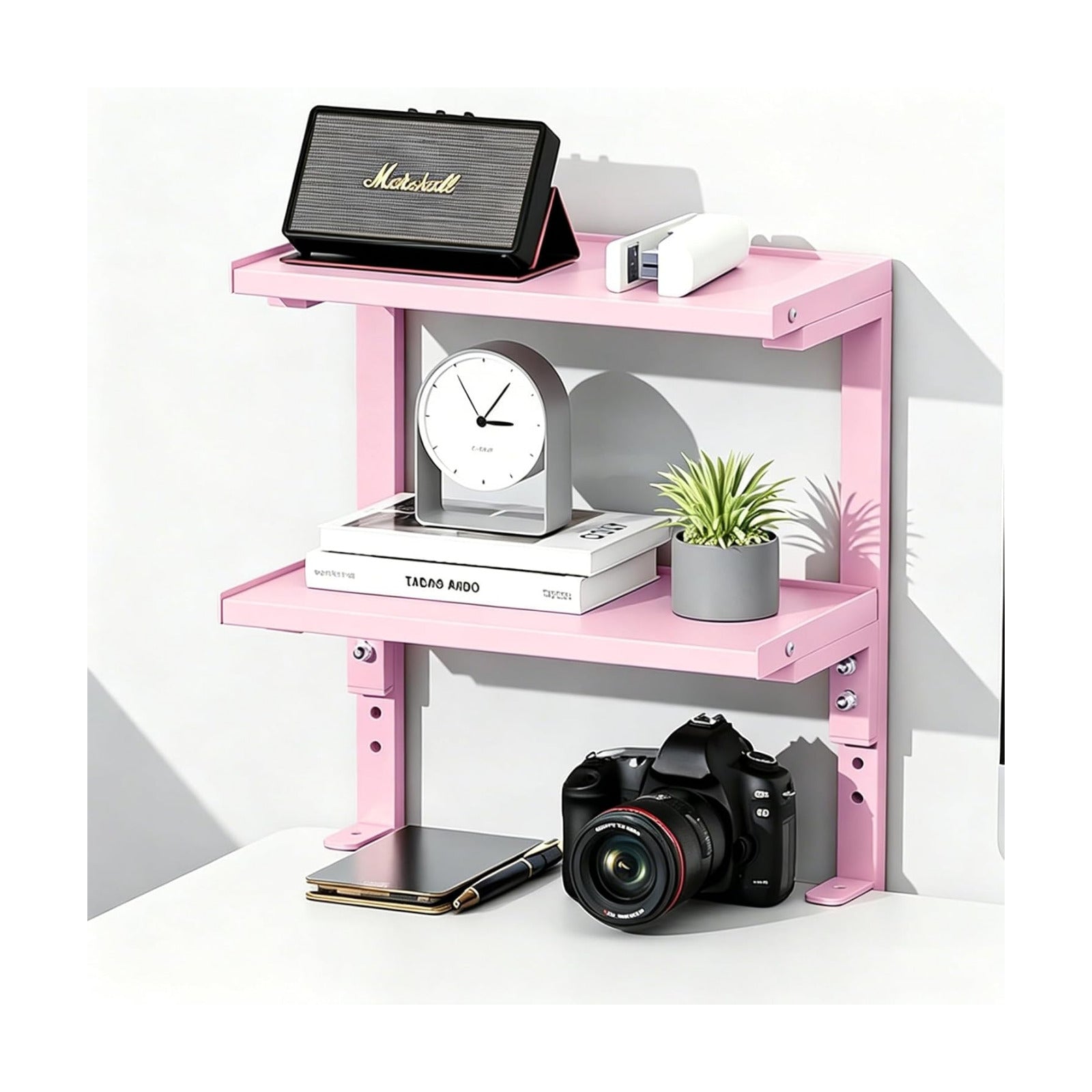 2-Tier Desk Shelf | Desk Organization Expandable Clamp on Desk Shelf Desktop Accessories for Offices and Game Rooms
