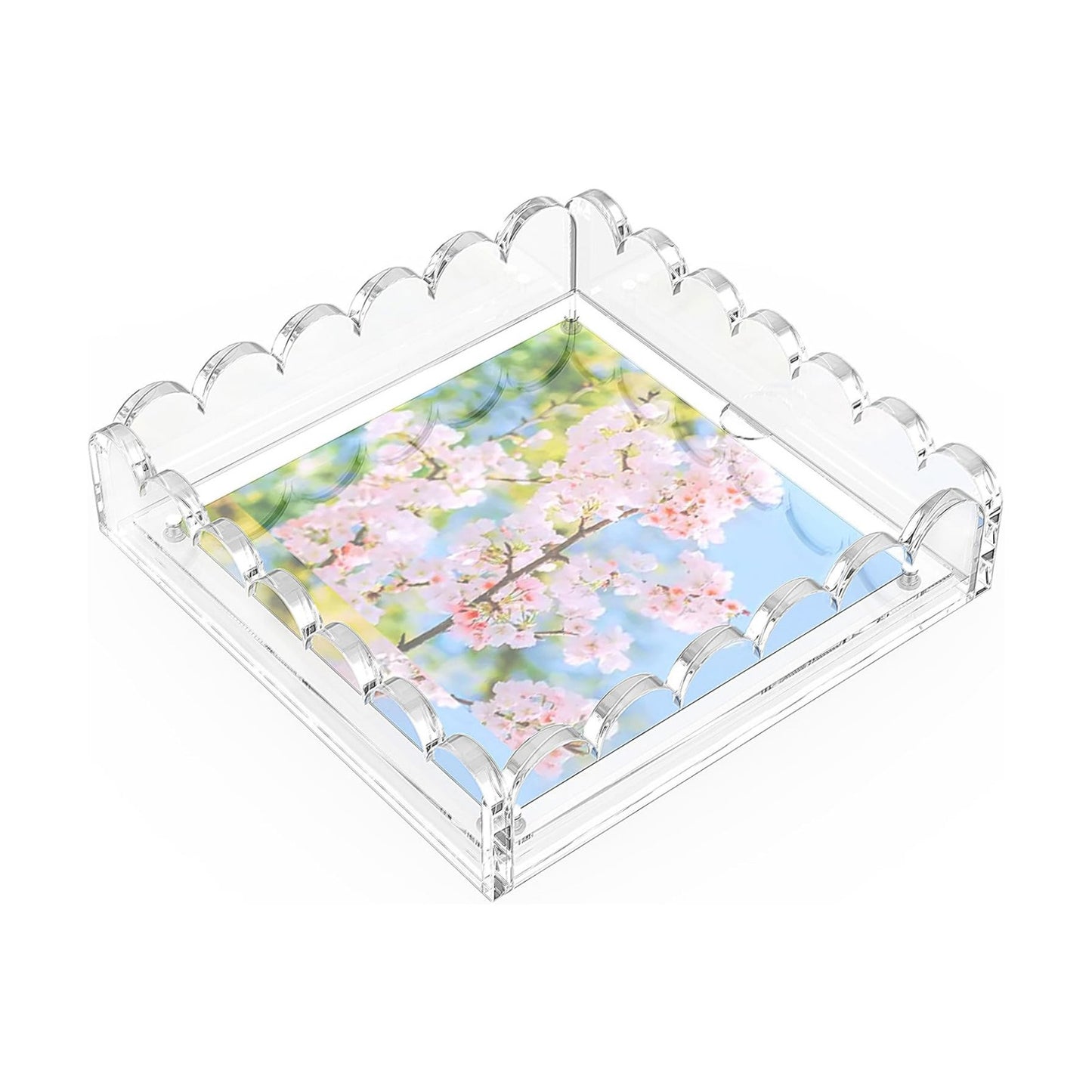 Scalloped Acrylic Tray / 7.9 x 7.9 x 2
