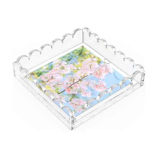 Scalloped Acrylic Tray / 7.9 x 7.9 x 2