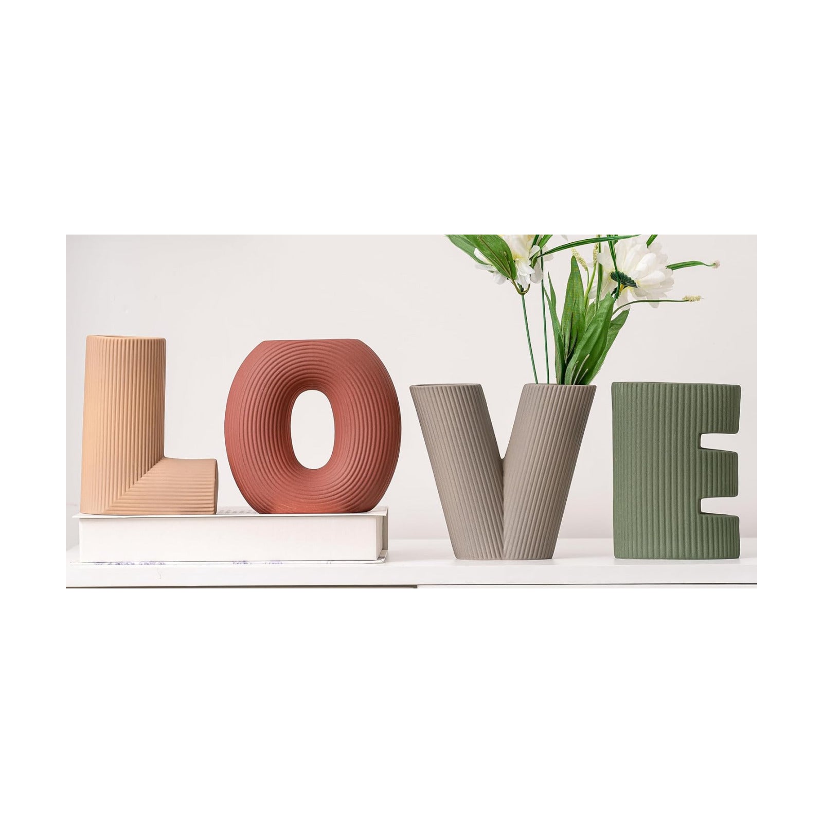 Modern Nordic Boho Style Flower Vases Home Decor / Green/brown/burgundy/khaki / Set of 4