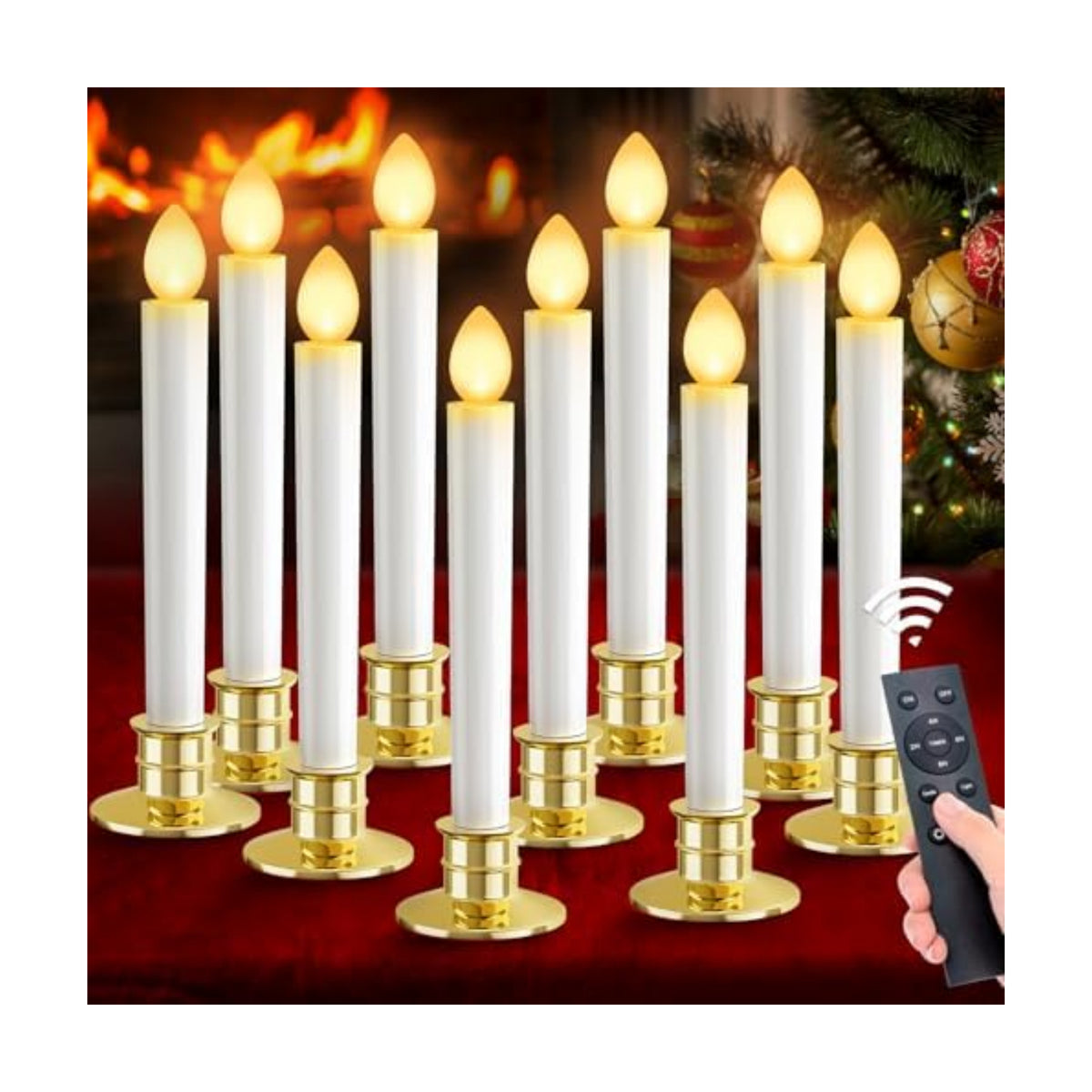 OCATO Christmas Window Candles Lights Battery Operated Candles 10 Pack