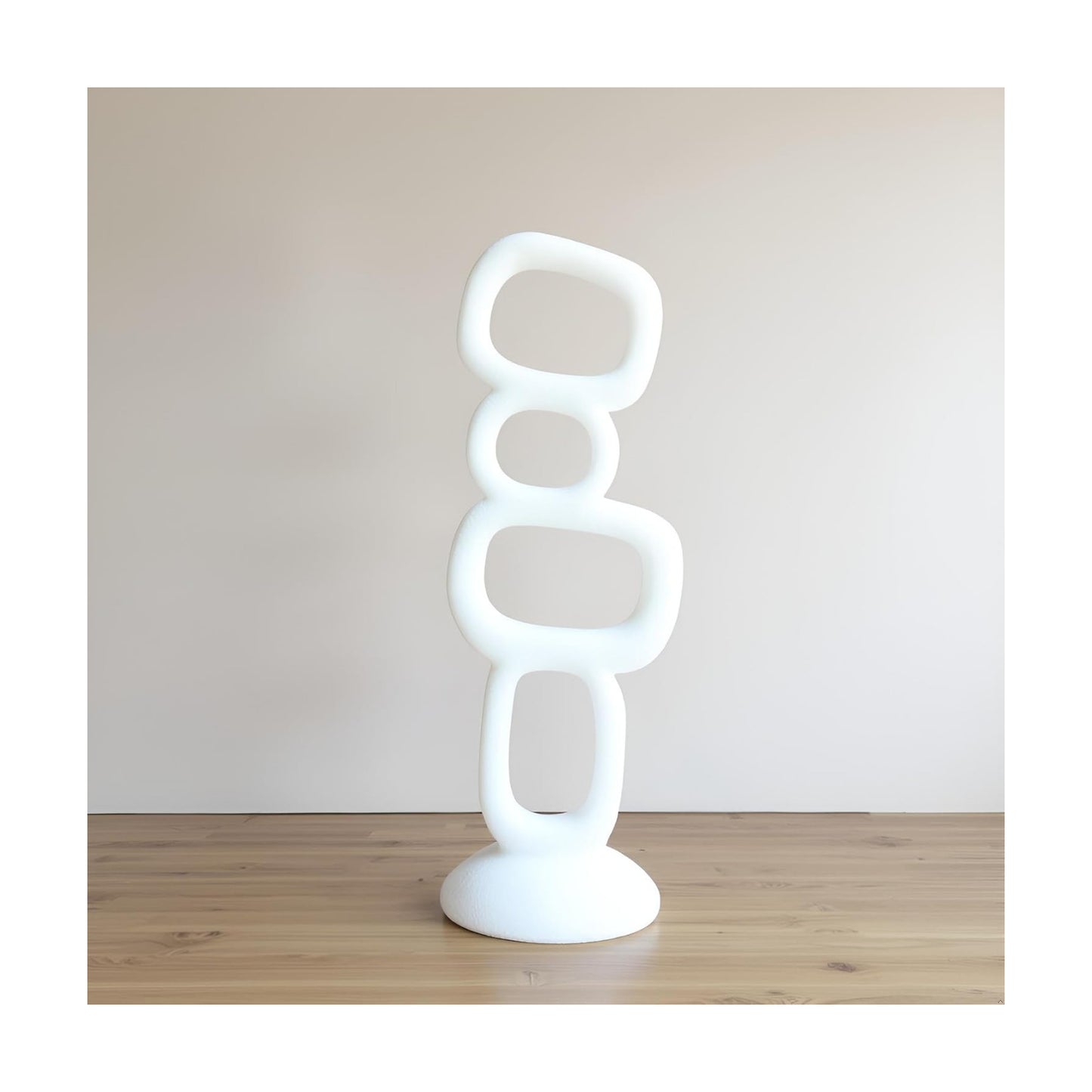 Modern Art Statue Table Decor / 14" Milky White