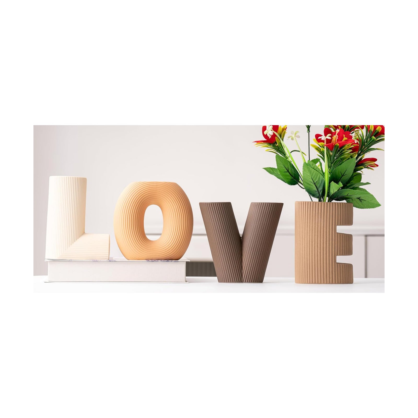 Modern Nordic Boho Style Flower Vases Home Decor / Khaki/dark Brown/orange/beige / Set of 4