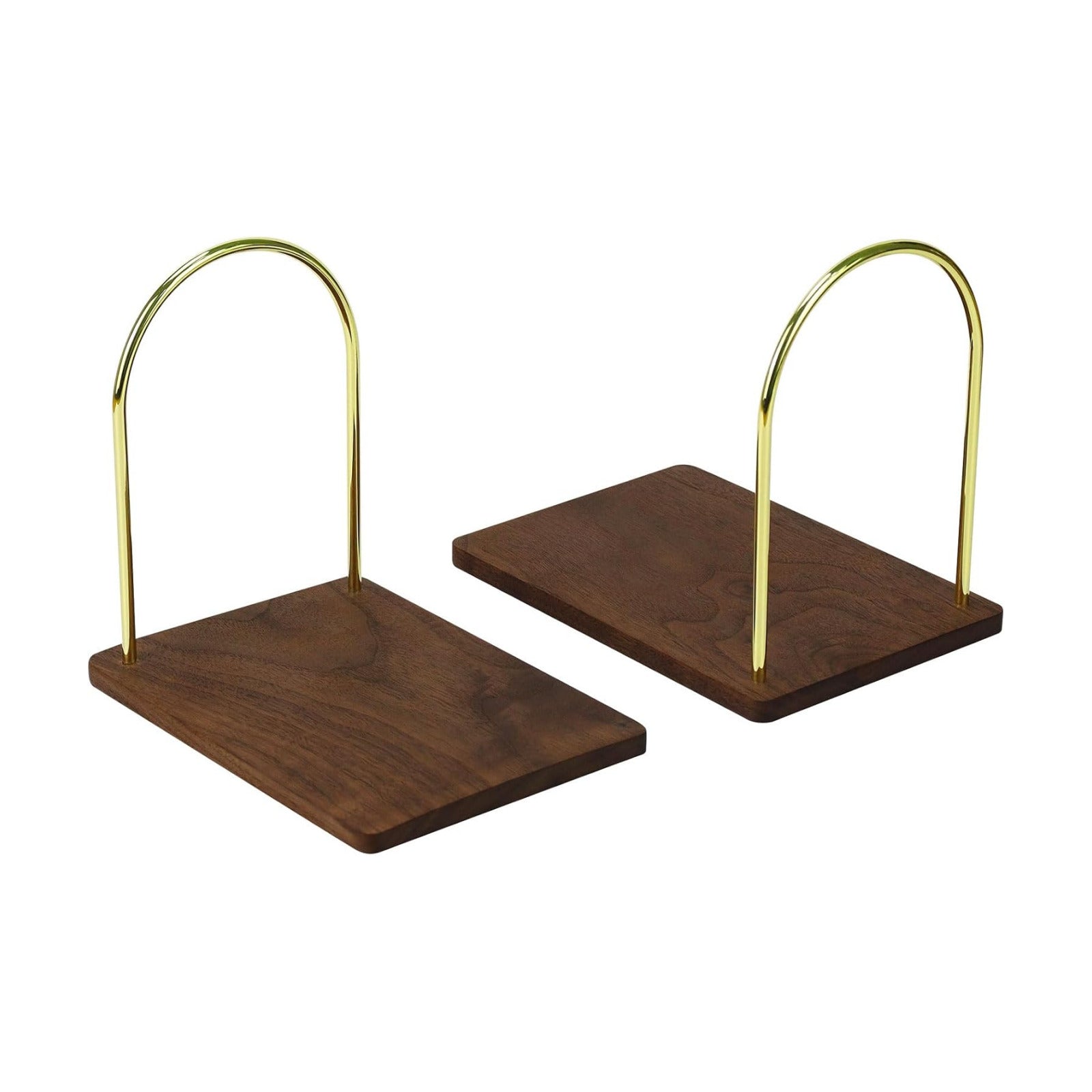Handmade Walnut Wood Bookends / Walnut Brown