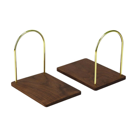Handmade Walnut Wood Bookends / Walnut Brown