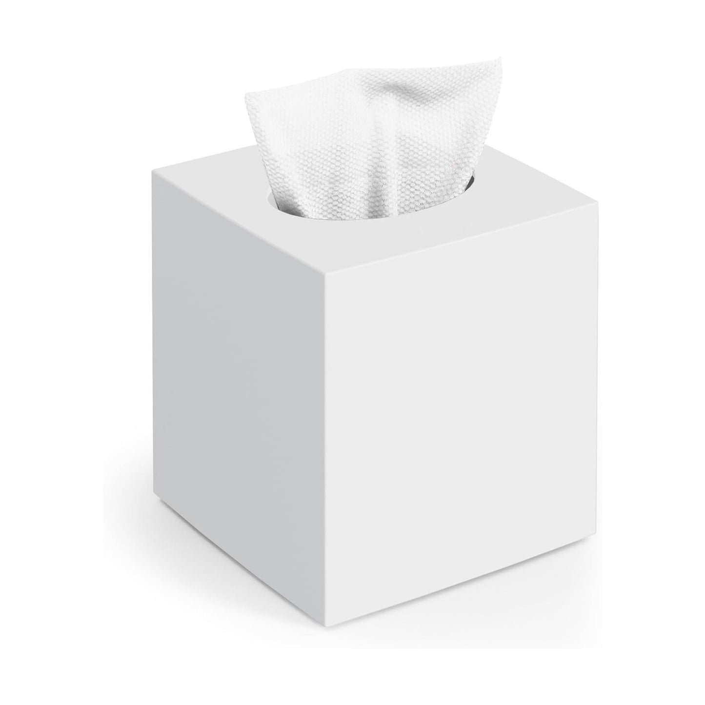 Square Modern Facial Acrylic Tissue Holder Napkin Dispenser Accessories / White / 1 Tissue Box Cover