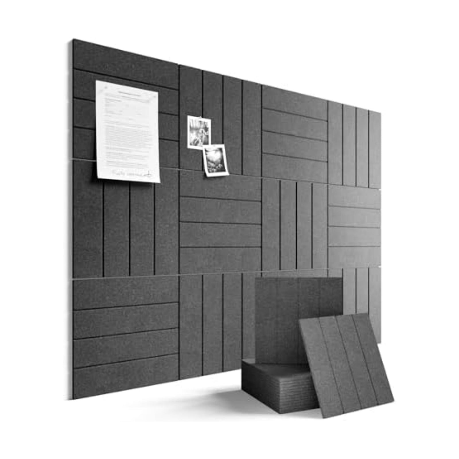 Fluxynara 48" x 36" Large Felt Bulletin Board, Charcoal Gray